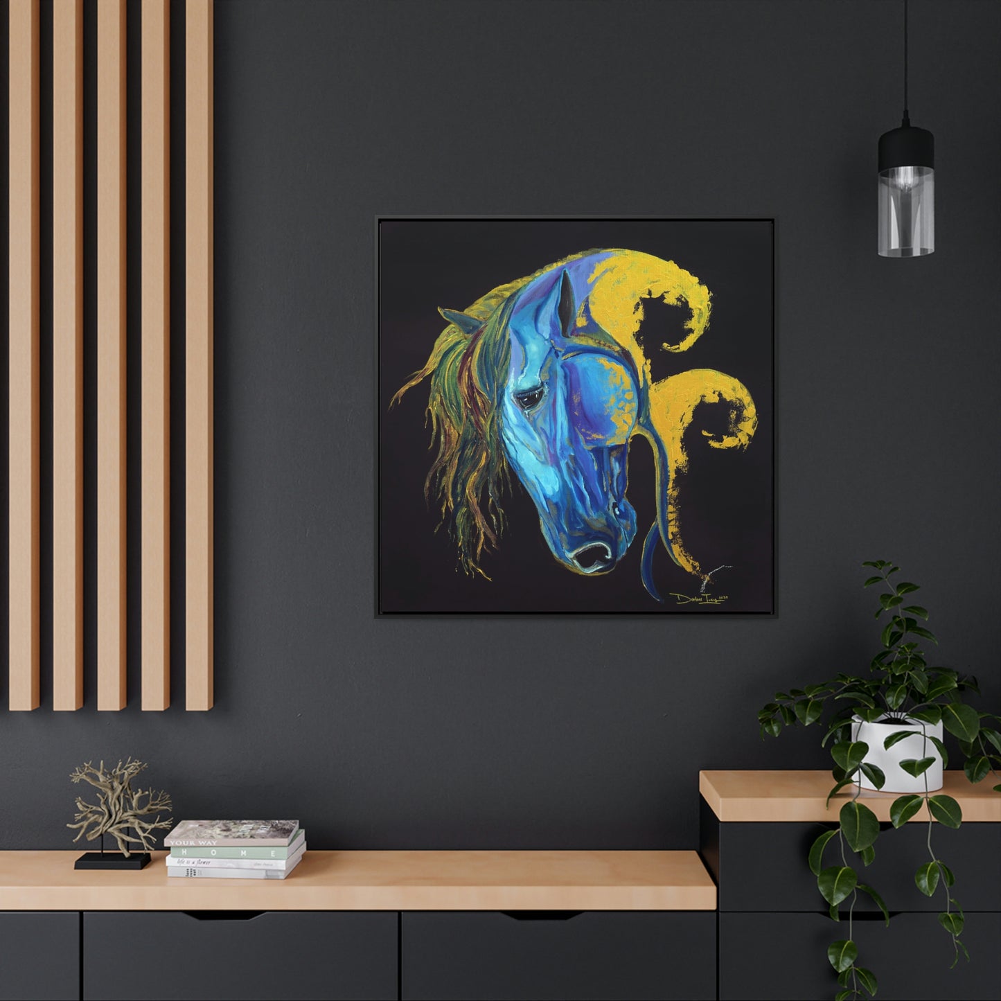 Sea Horse Crest- Original Print -Gallery Canvas Wraps, Square Frame