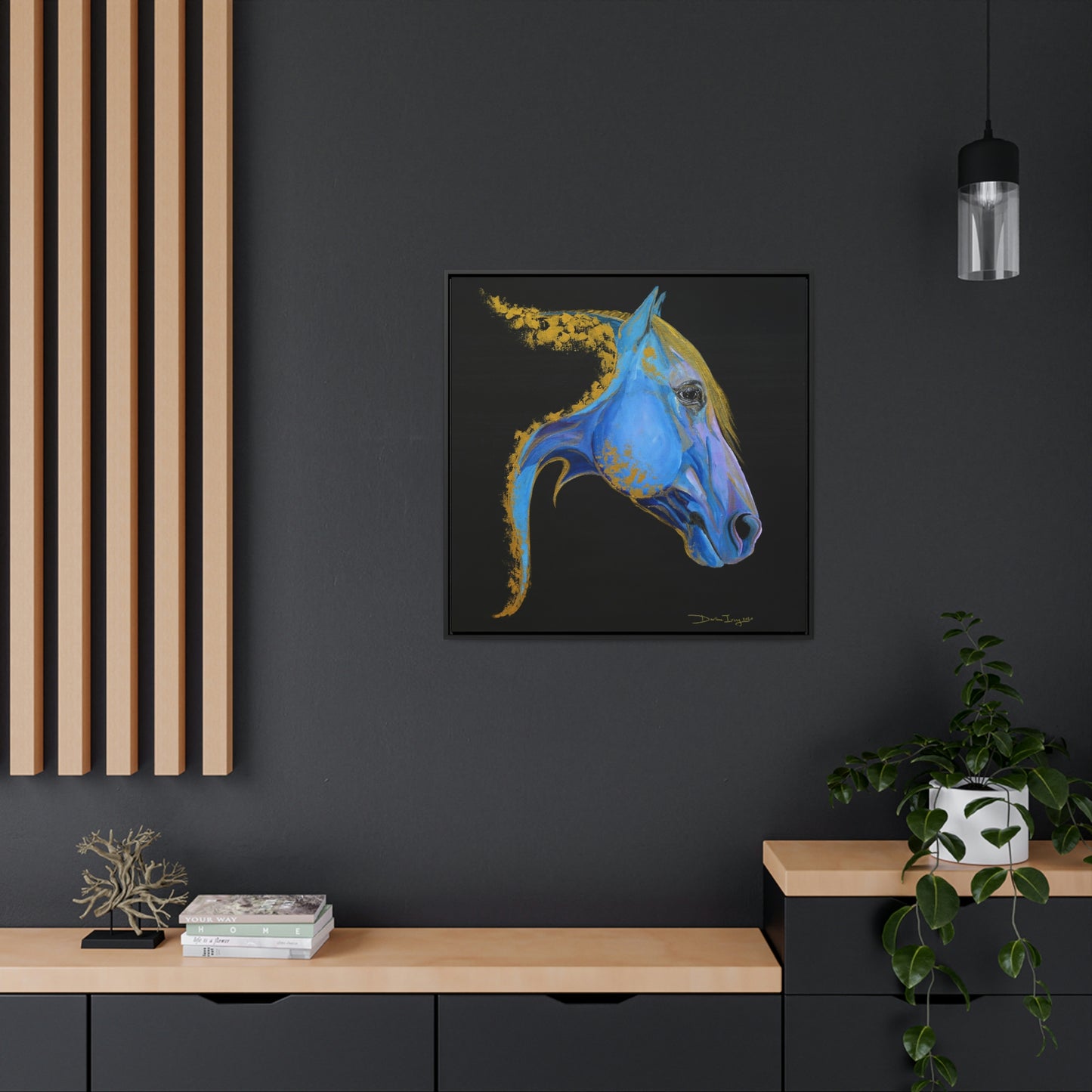 Sea Horse Tide- Original Print Gallery Canvas Wraps, Square Frame - SonaEquestrian