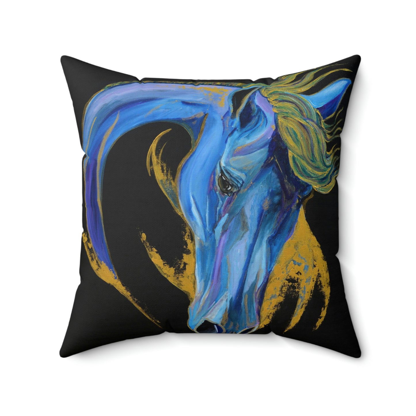 Sea Horse Creast Spun Polyester Square Pillow - SonaEquestrian