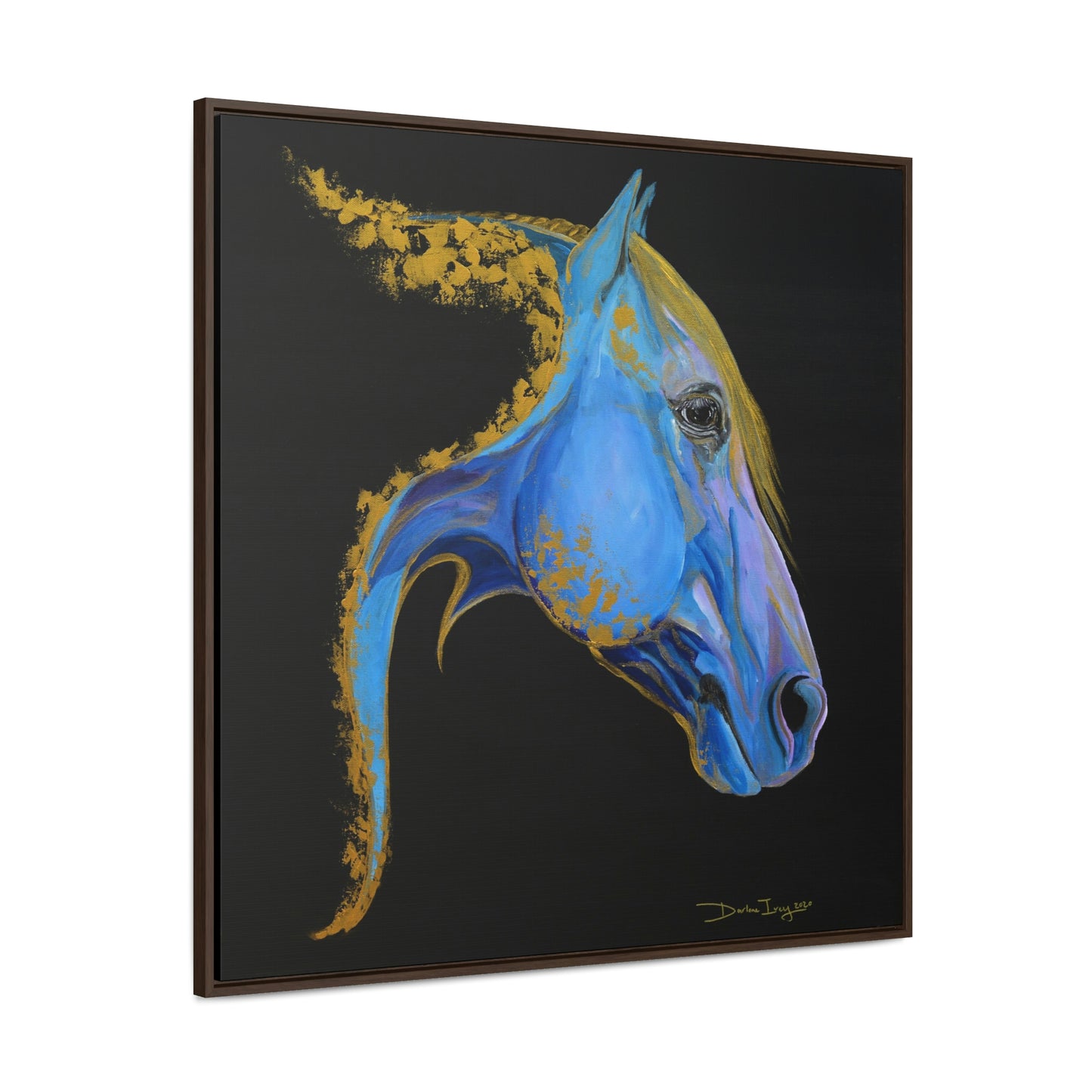 Sea Horse Tide- Original Print Gallery Canvas Wraps, Square Frame - SonaEquestrian