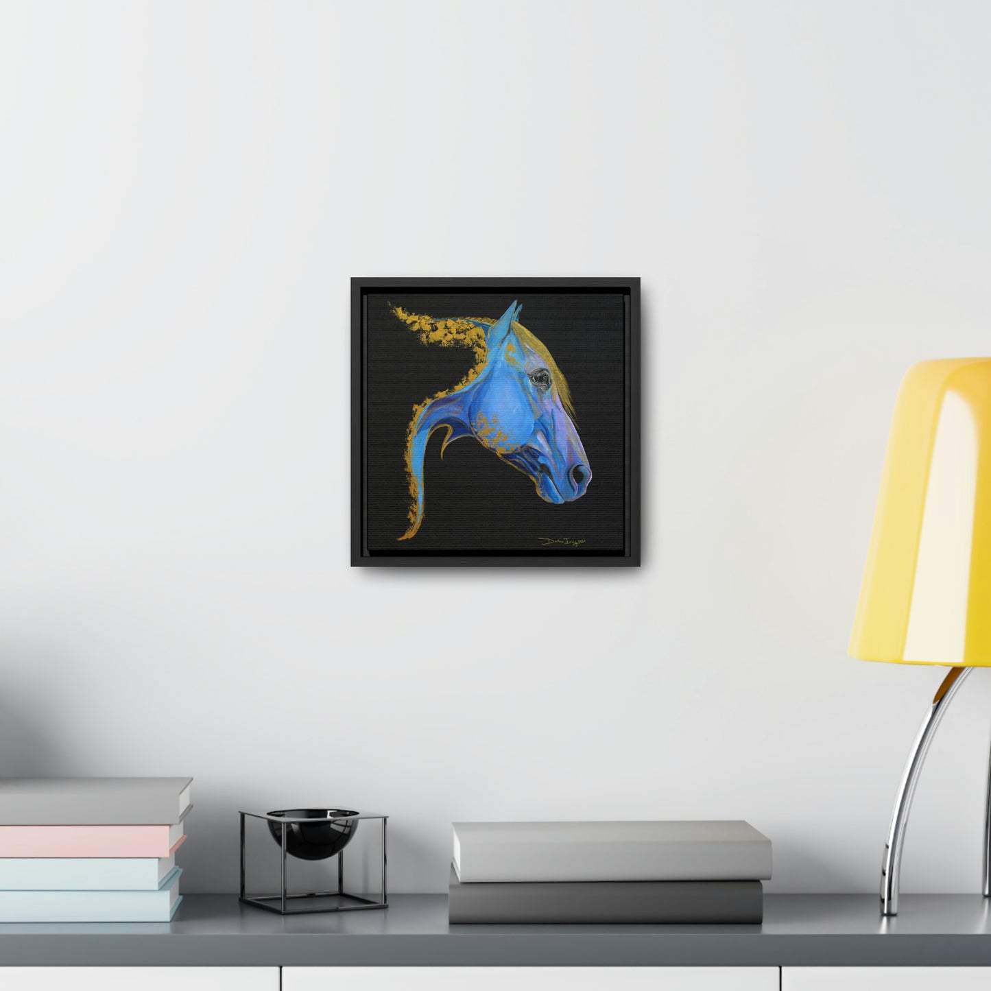 Sea Horse Tide- Original Print Gallery Canvas Wraps, Square Frame - SonaEquestrian