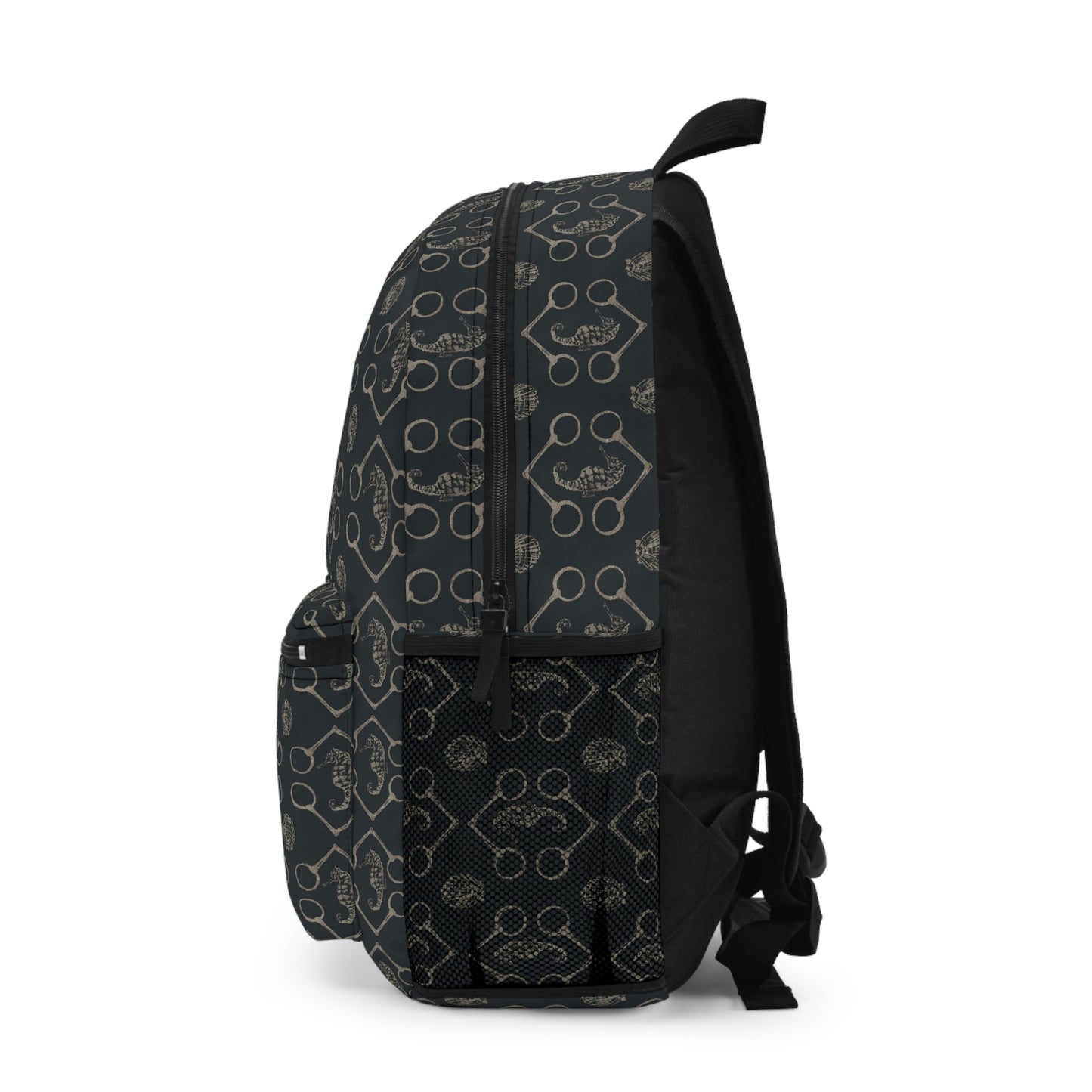 Seahorse and Bit in Black Backpack - SonaEquestrian