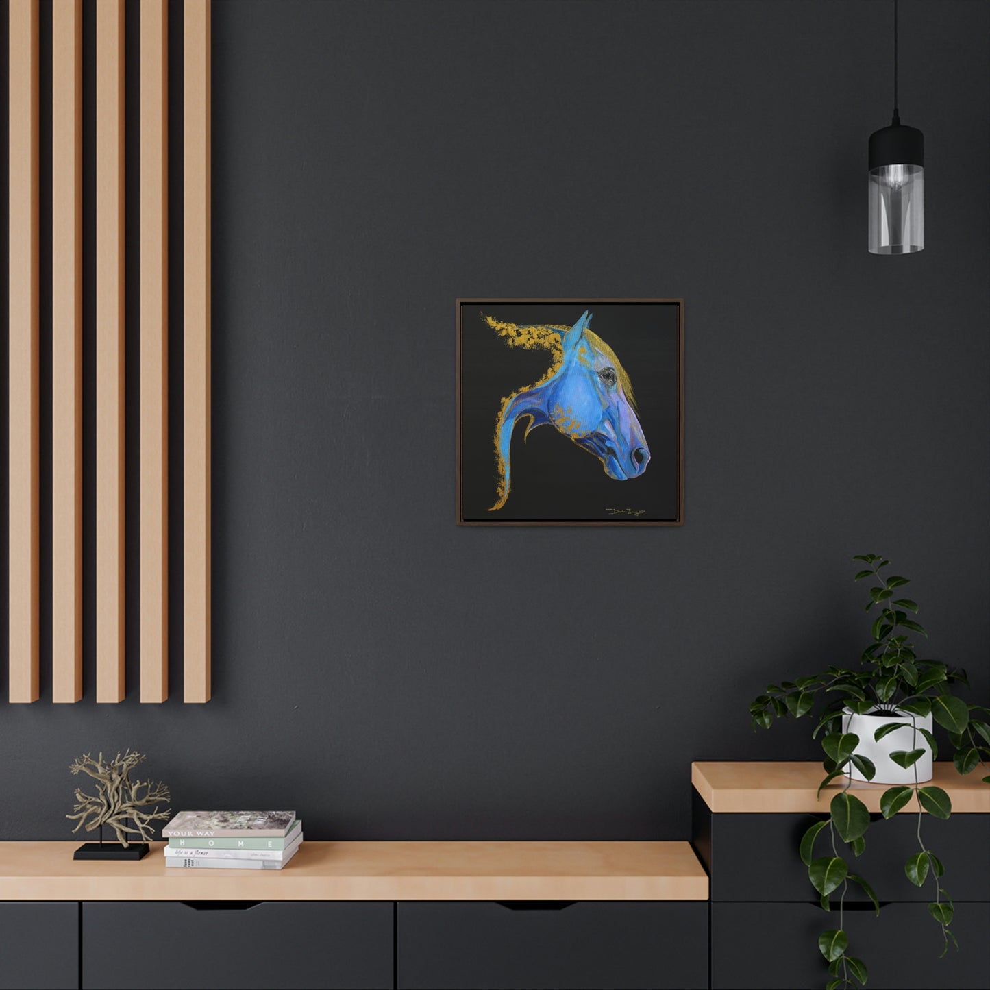 Sea Horse Tide- Original Print Gallery Canvas Wraps, Square Frame - SonaEquestrian
