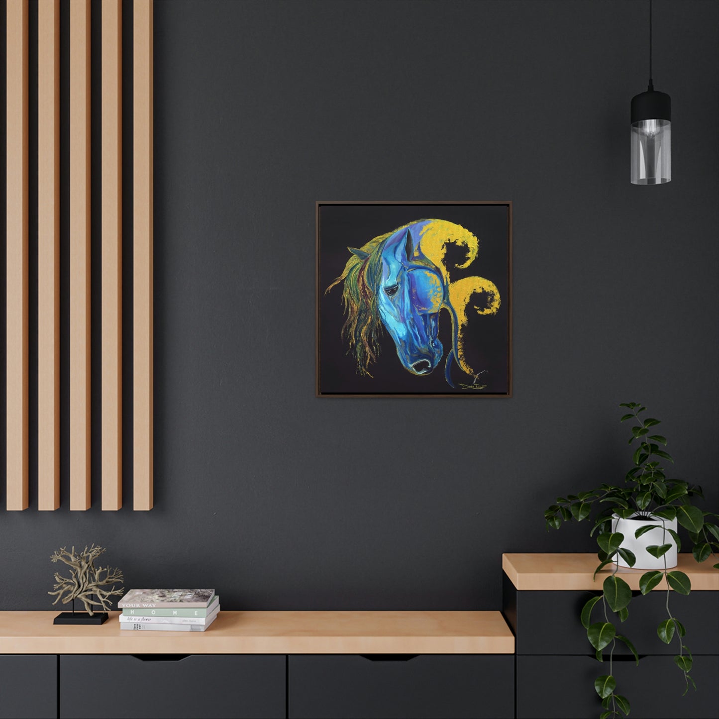 Sea Horse Crest- Original Print -Gallery Canvas Wraps, Square Frame