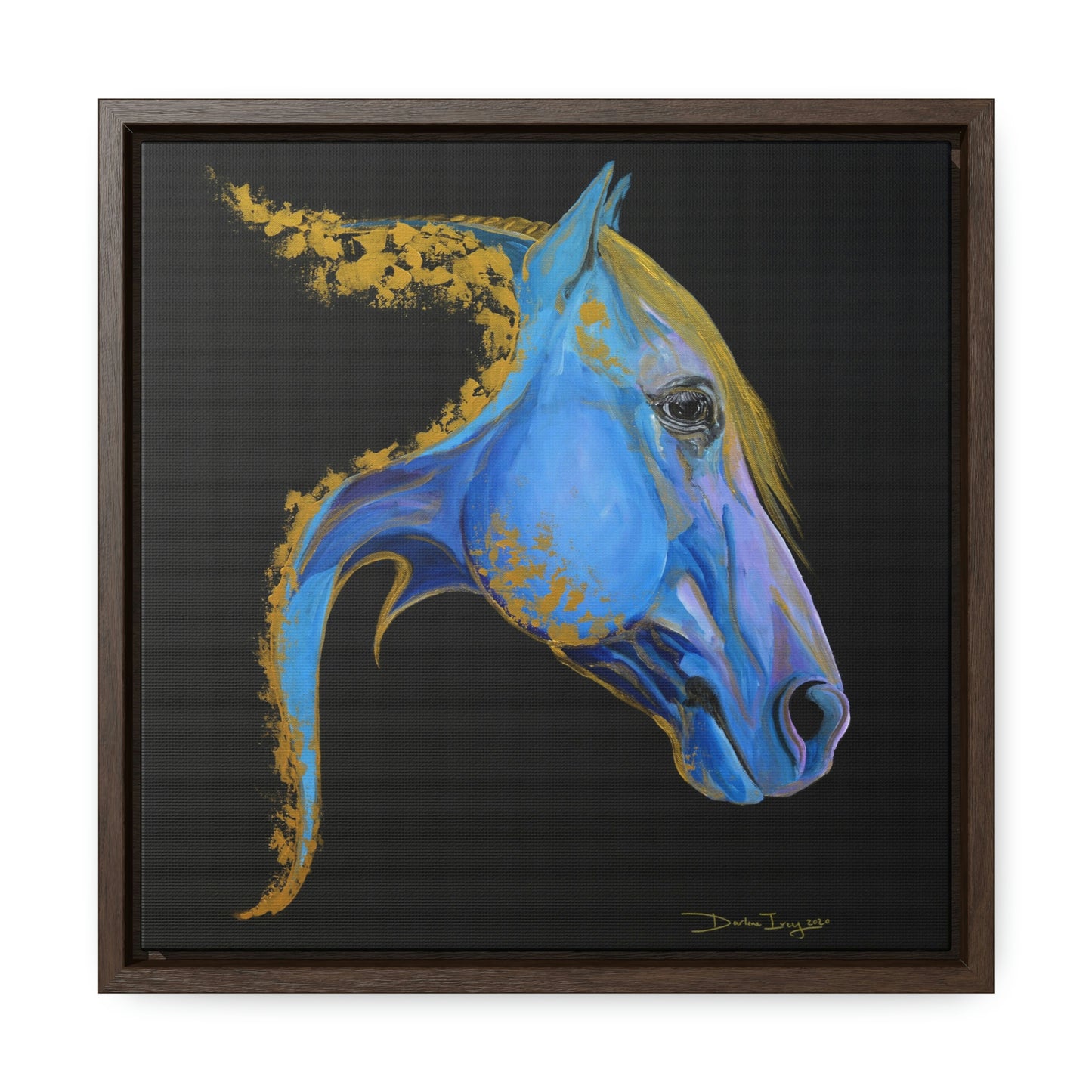 Sea Horse Tide- Original Print Gallery Canvas Wraps, Square Frame - SonaEquestrian