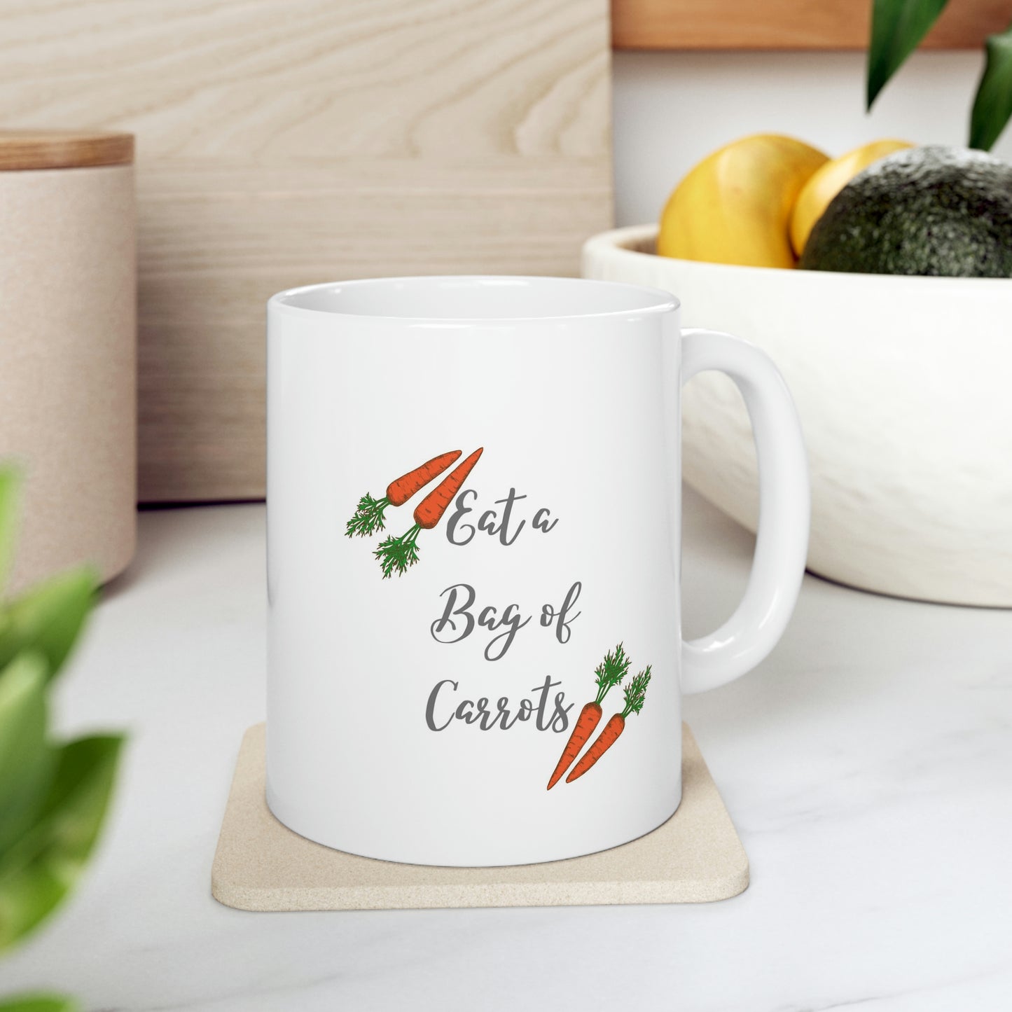 Eat a bag of Carrots Ceramic Mug 11oz - SonaEquestrian
