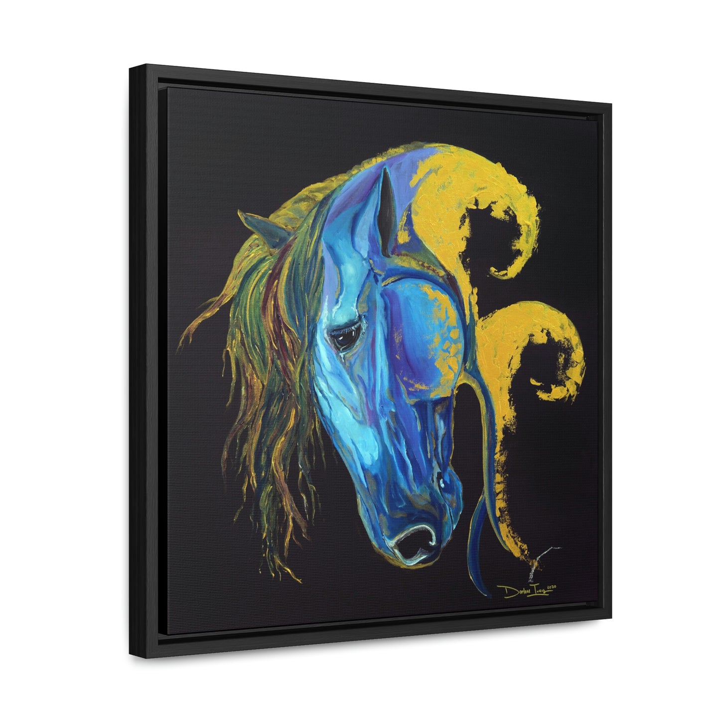 Sea Horse Crest- Original Print -Gallery Canvas Wraps, Square Frame