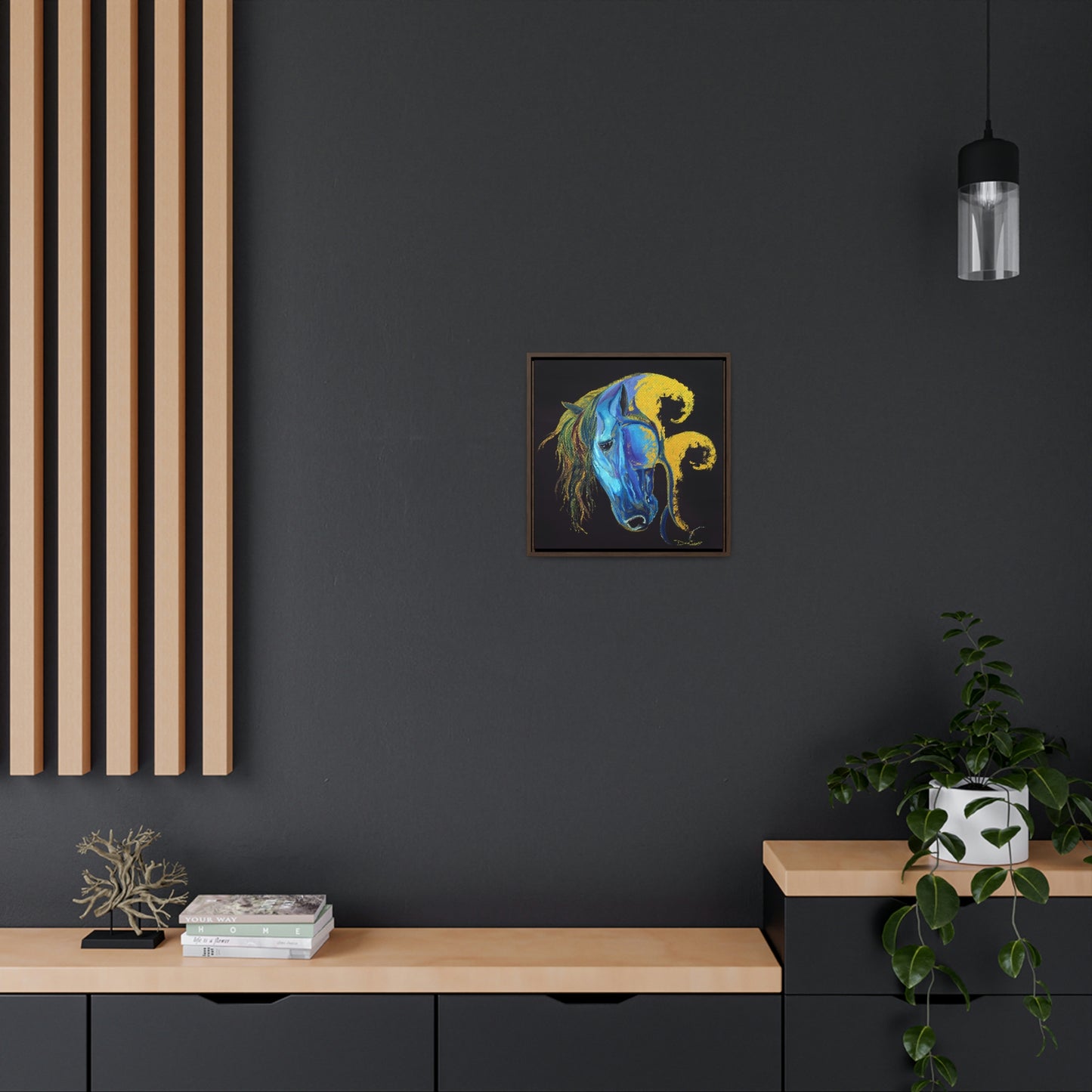 Sea Horse Crest- Original Print -Gallery Canvas Wraps, Square Frame