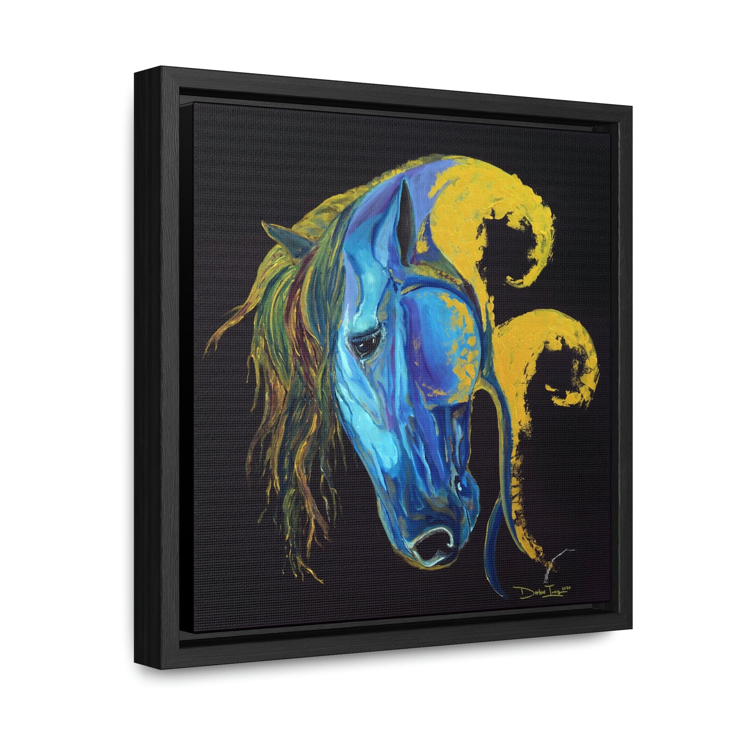 Sea Horse Crest- Original Print -Gallery Canvas Wraps, Square Frame