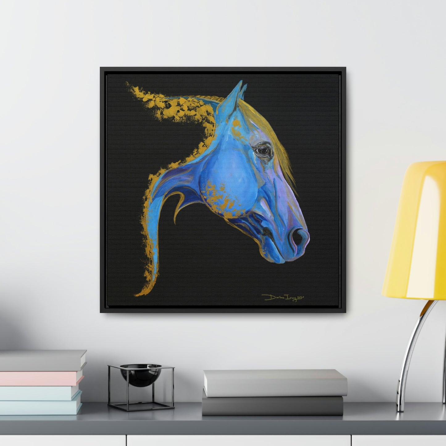 Sea Horse Tide- Original Print Gallery Canvas Wraps, Square Frame - SonaEquestrian