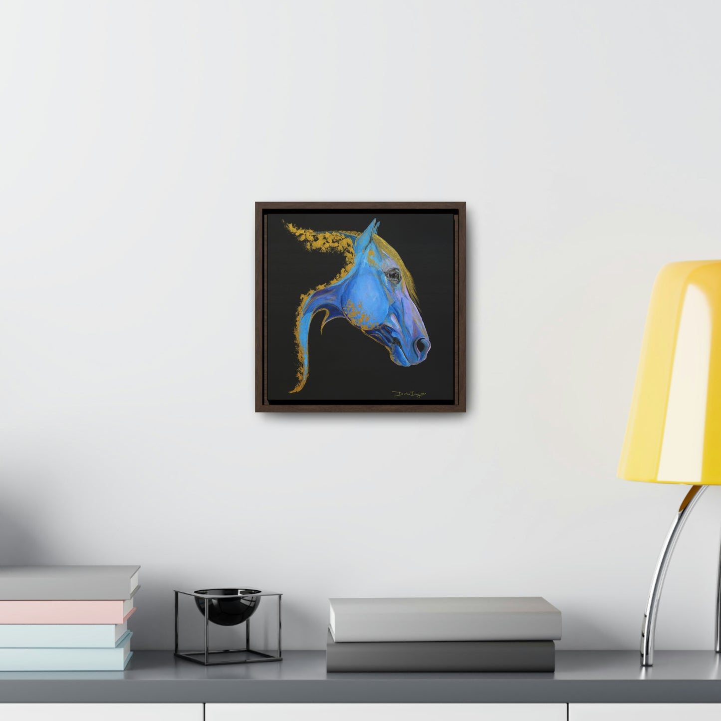 Sea Horse Tide- Original Print Gallery Canvas Wraps, Square Frame - SonaEquestrian