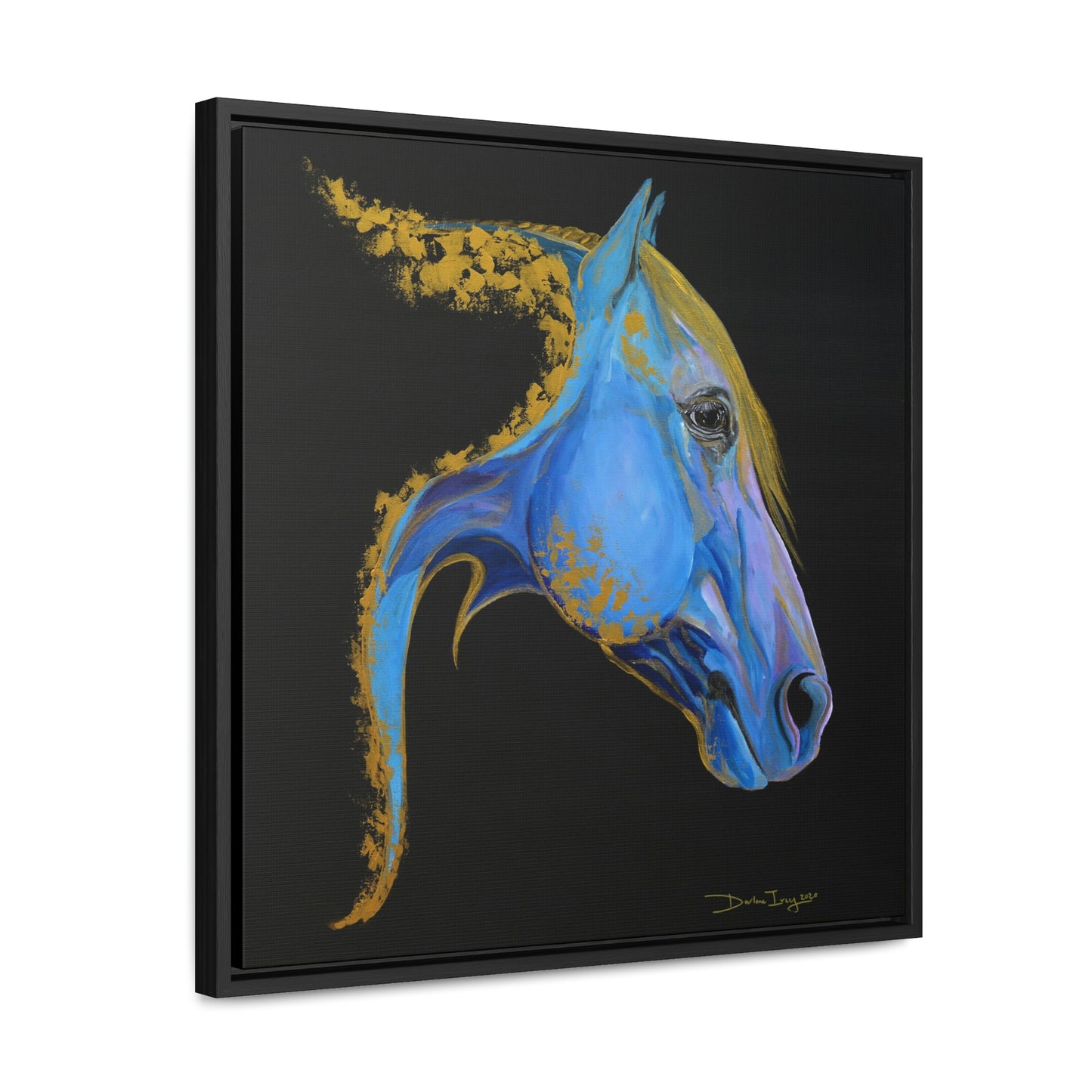 Sea Horse Tide- Original Print Gallery Canvas Wraps, Square Frame - SonaEquestrian