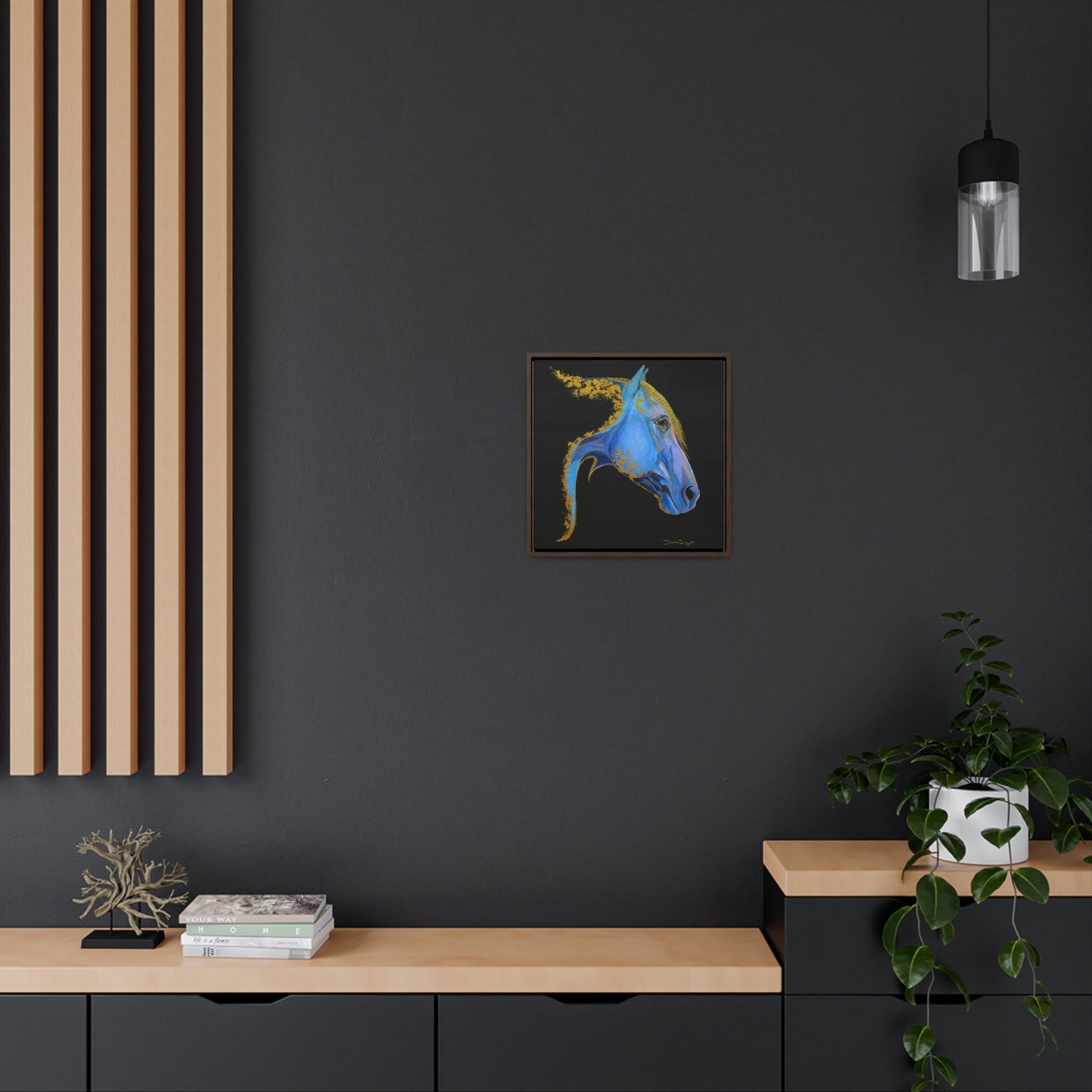 Sea Horse Tide- Original Print Gallery Canvas Wraps, Square Frame - SonaEquestrian
