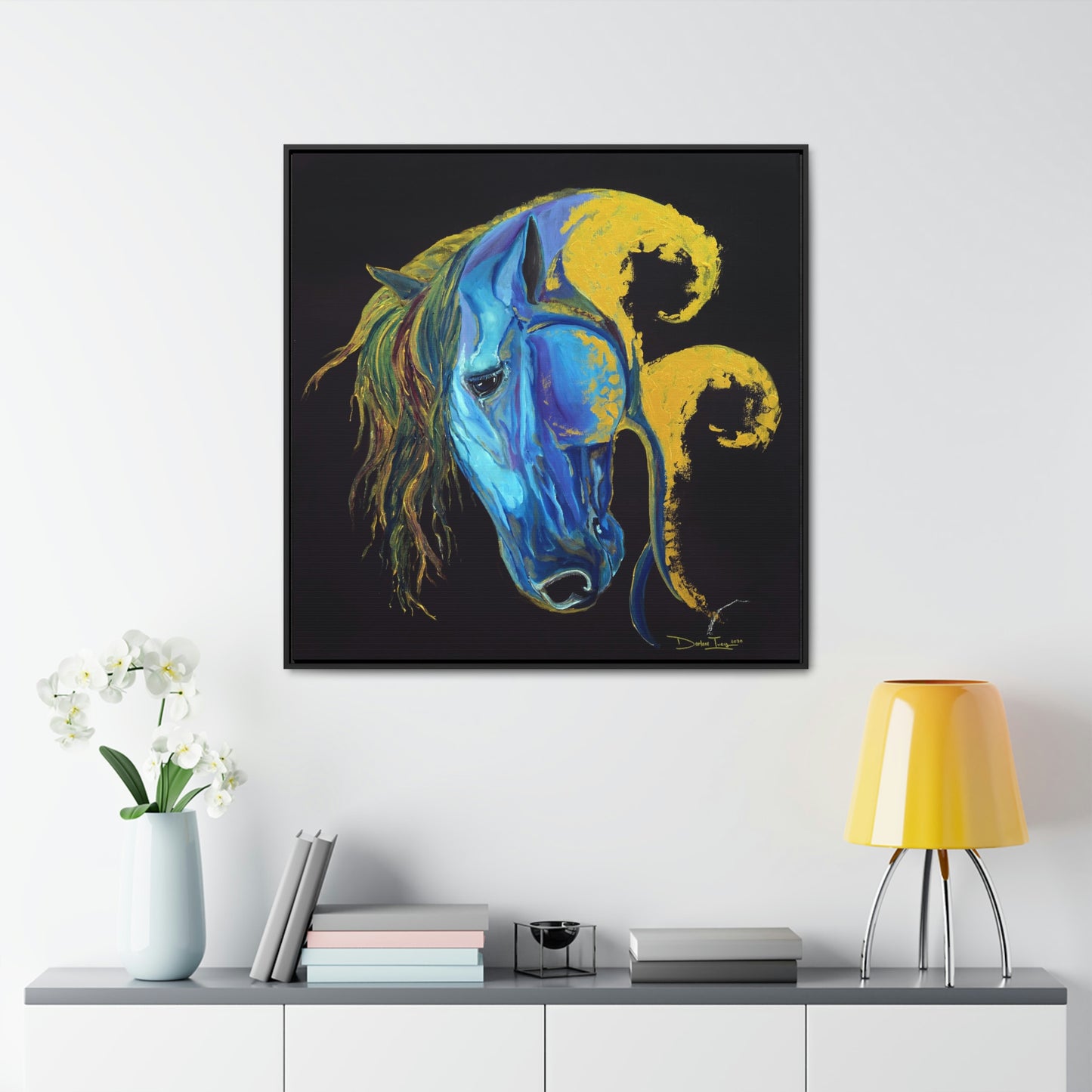 Sea Horse Crest- Original Print -Gallery Canvas Wraps, Square Frame