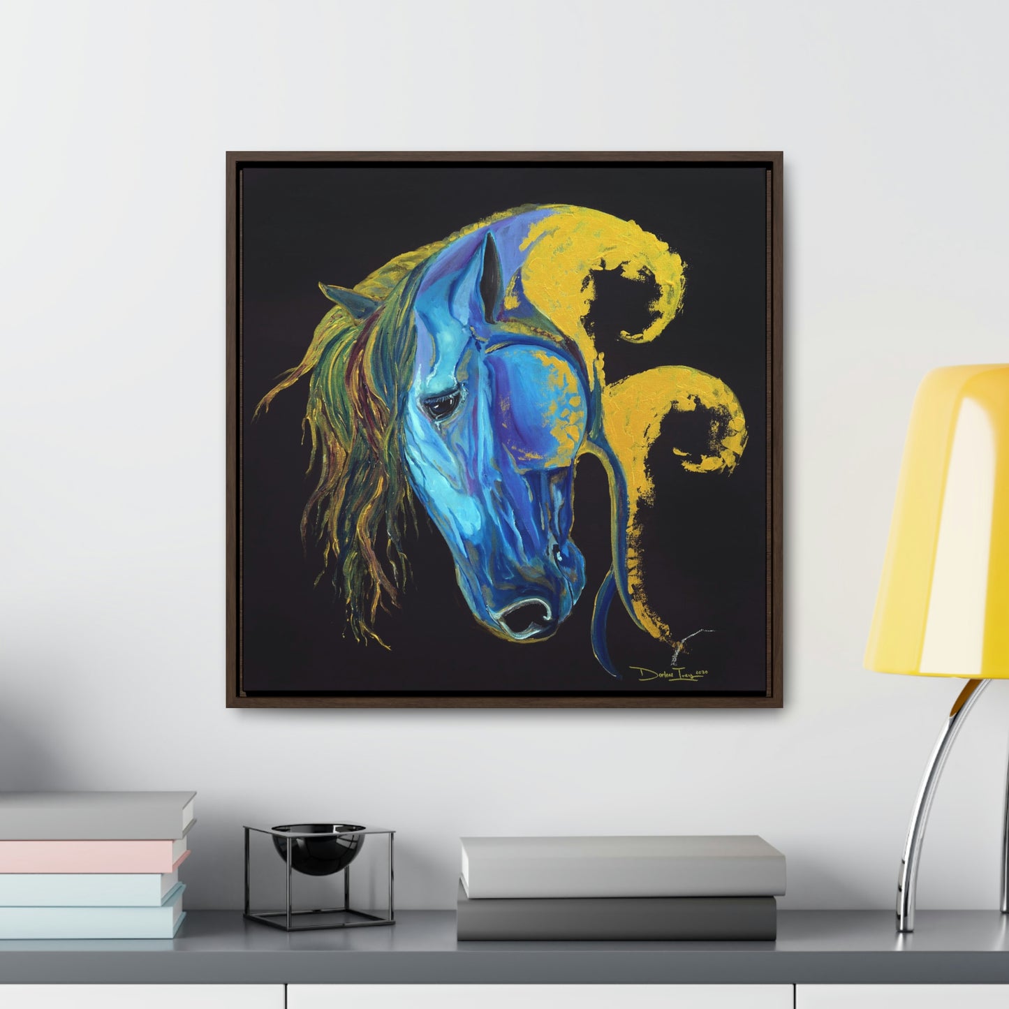 Sea Horse Crest- Original Print -Gallery Canvas Wraps, Square Frame