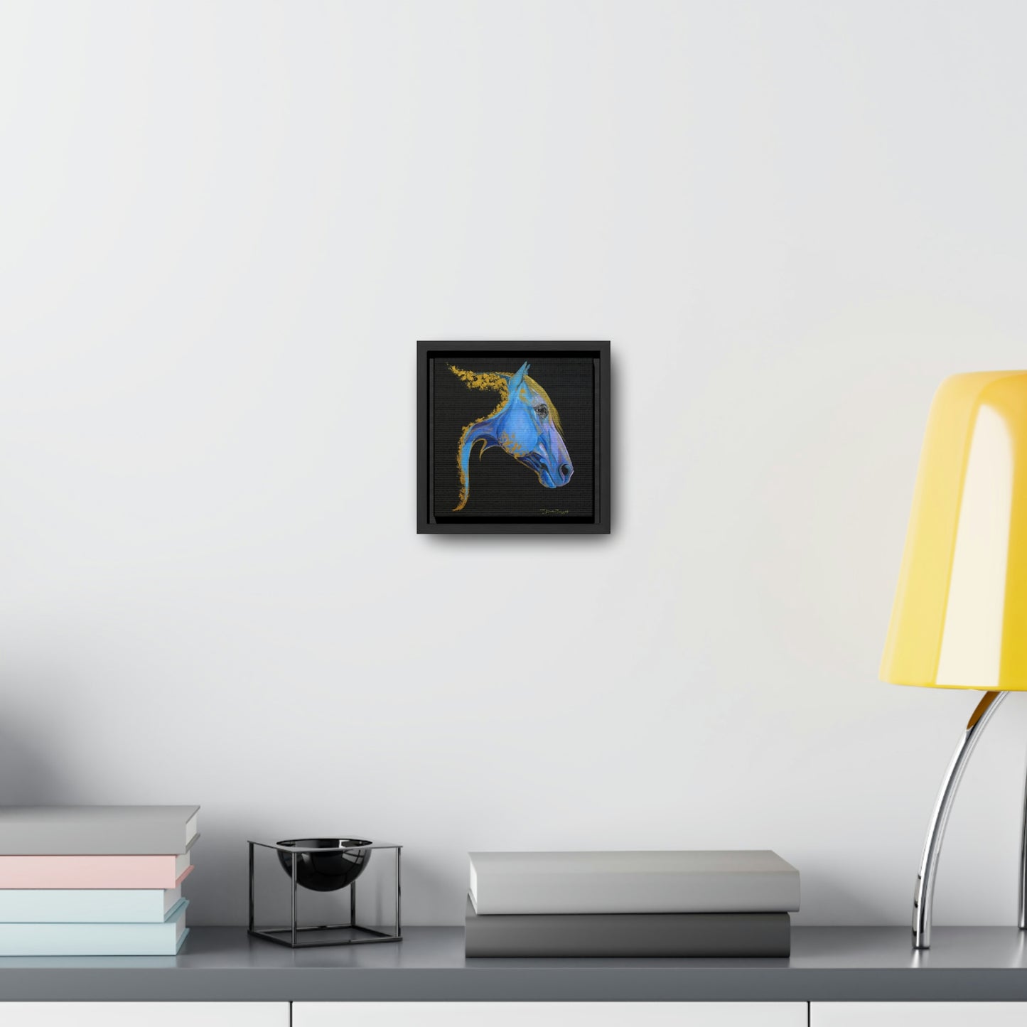 Sea Horse Tide- Original Print Gallery Canvas Wraps, Square Frame - SonaEquestrian