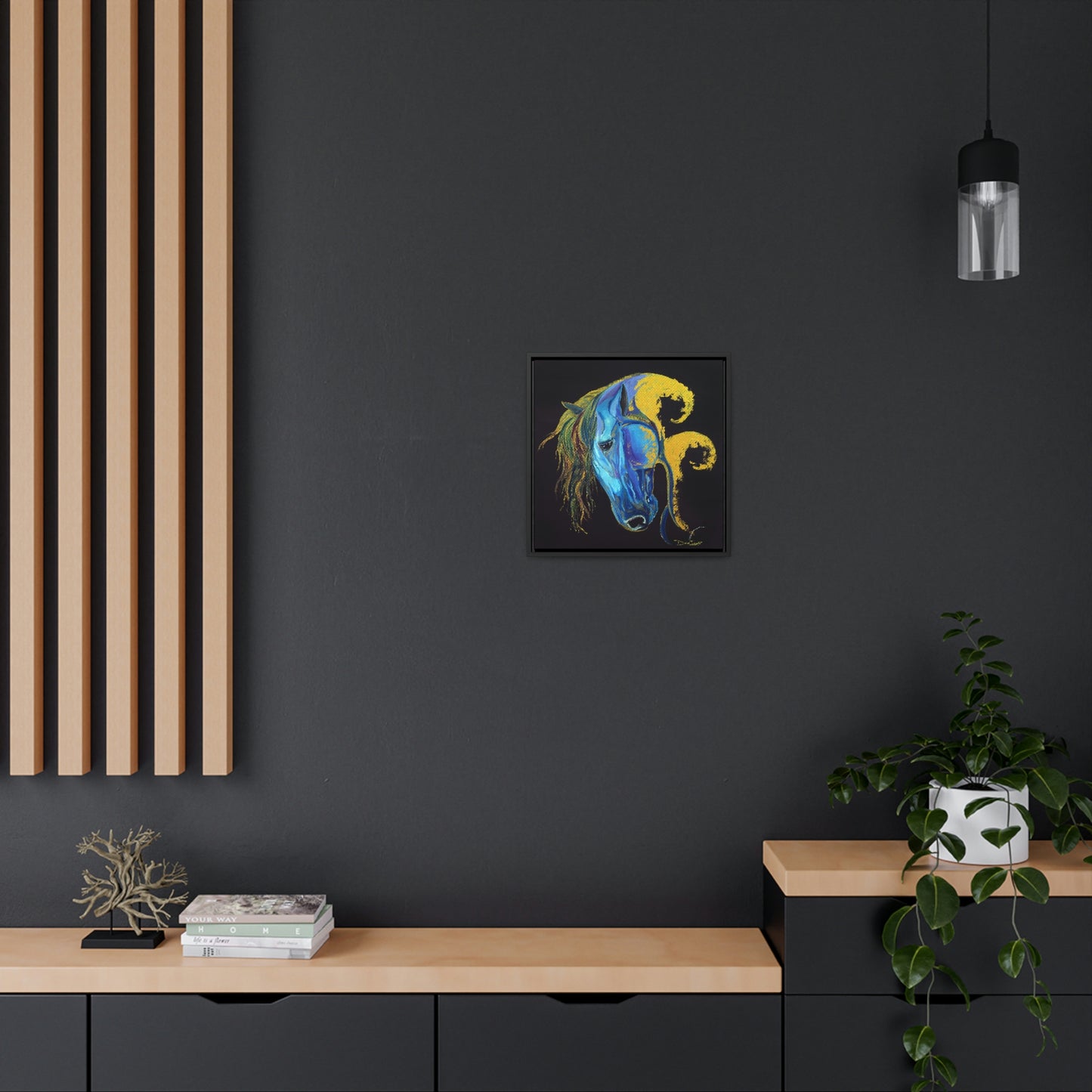 Sea Horse Crest- Original Print -Gallery Canvas Wraps, Square Frame