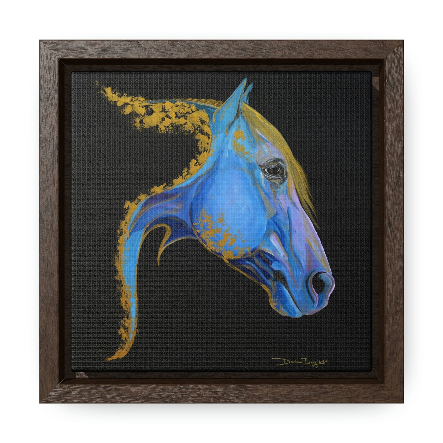 Sea Horse Tide- Original Print Gallery Canvas Wraps, Square Frame - SonaEquestrian