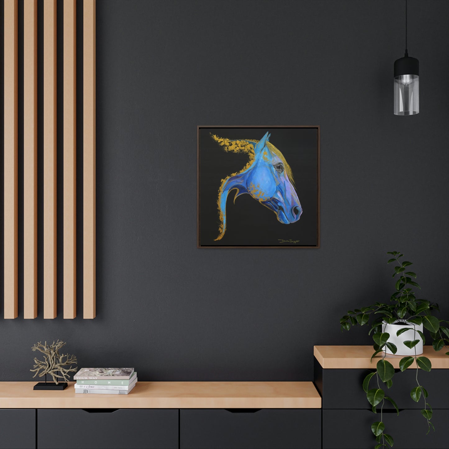 Sea Horse Tide- Original Print Gallery Canvas Wraps, Square Frame - SonaEquestrian
