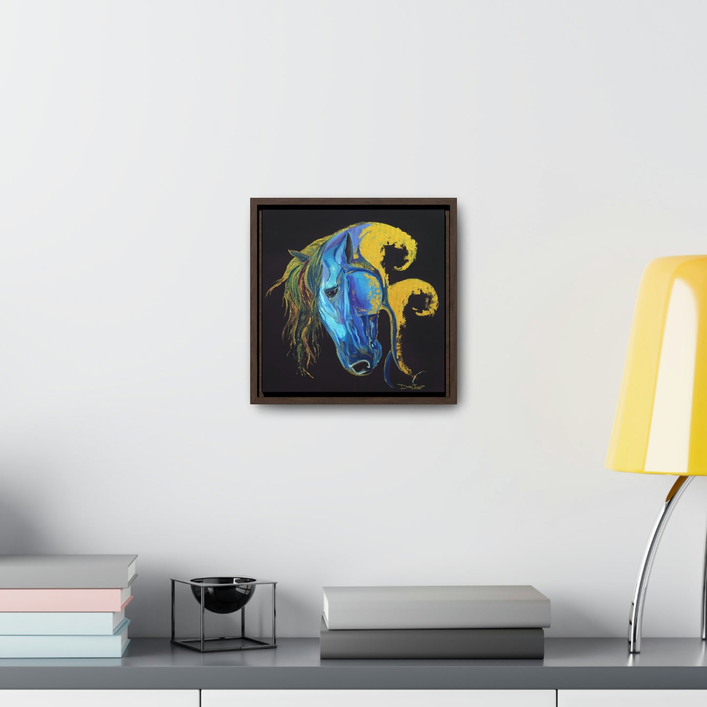 Sea Horse Crest- Original Print -Gallery Canvas Wraps, Square Frame