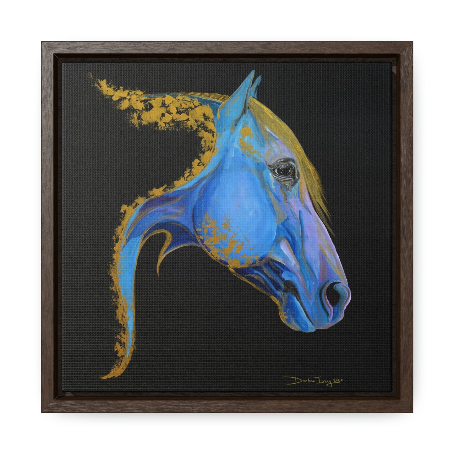 Sea Horse Tide- Original Print Gallery Canvas Wraps, Square Frame - SonaEquestrian