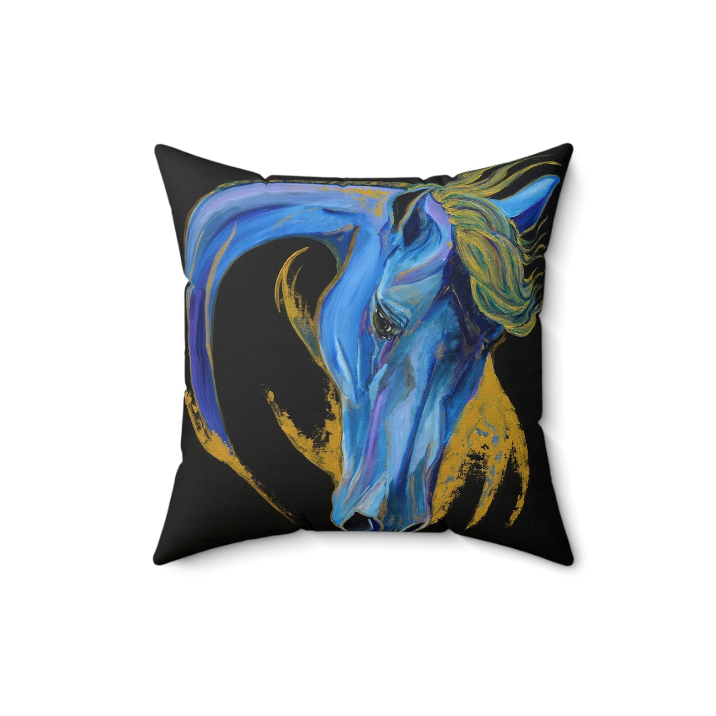 Sea Horse Creast Spun Polyester Square Pillow - SonaEquestrian