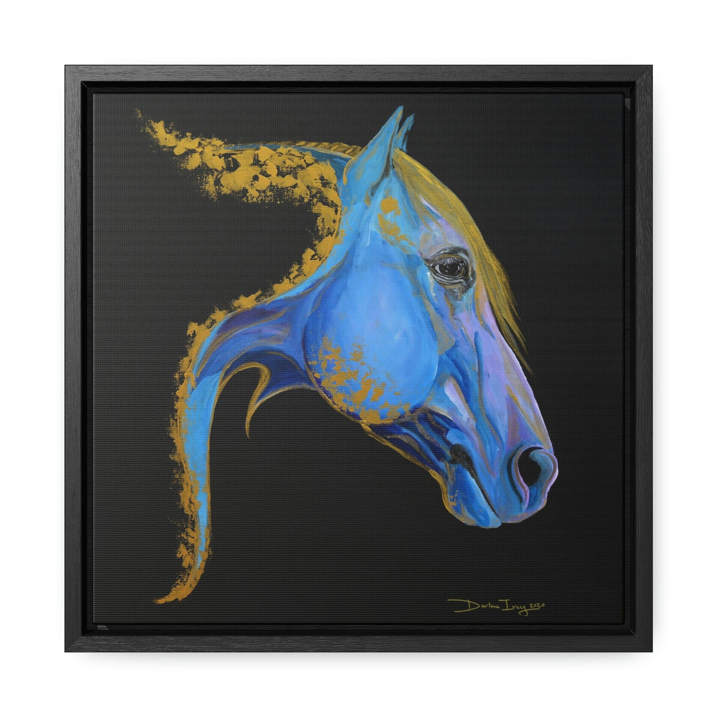 Sea Horse Tide- Original Print Gallery Canvas Wraps, Square Frame - SonaEquestrian