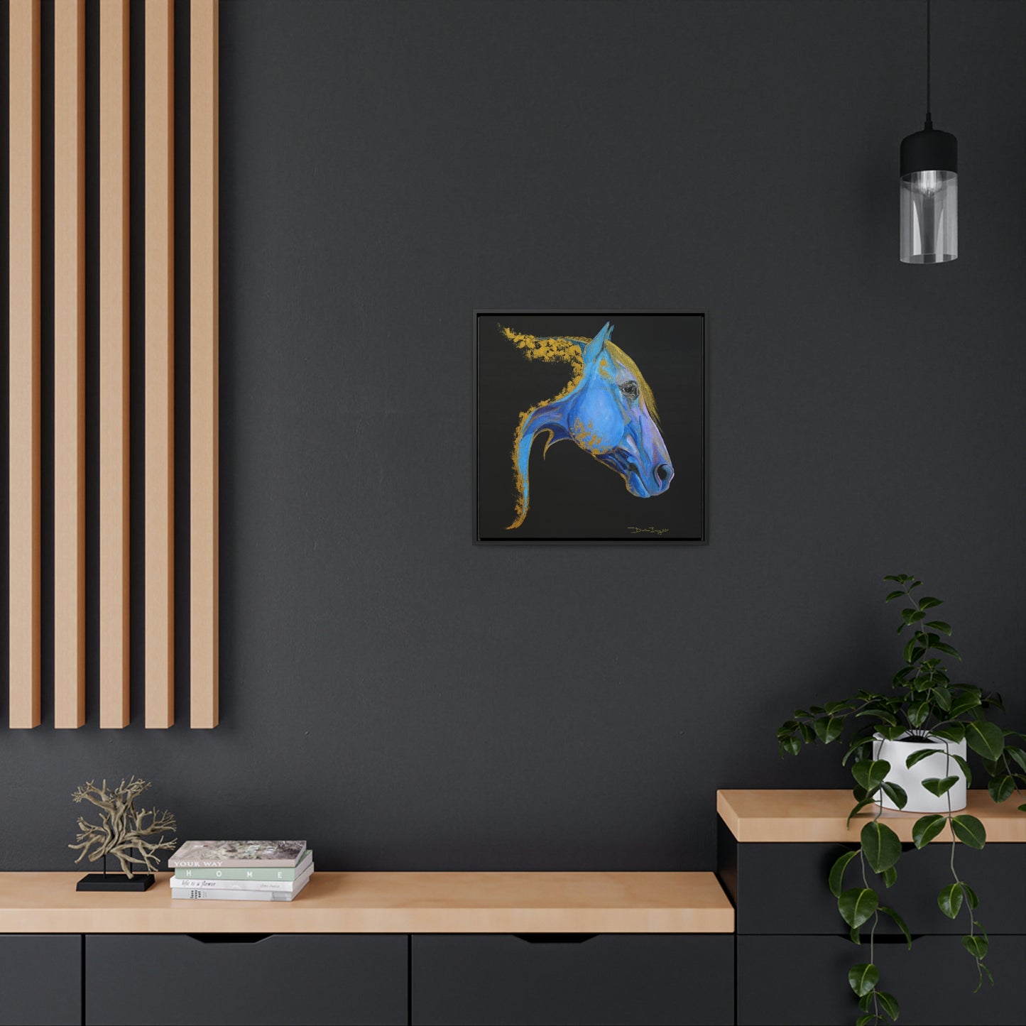 Sea Horse Tide- Original Print Gallery Canvas Wraps, Square Frame - SonaEquestrian