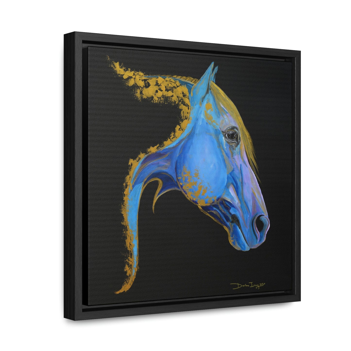 Sea Horse Tide- Original Print Gallery Canvas Wraps, Square Frame - SonaEquestrian