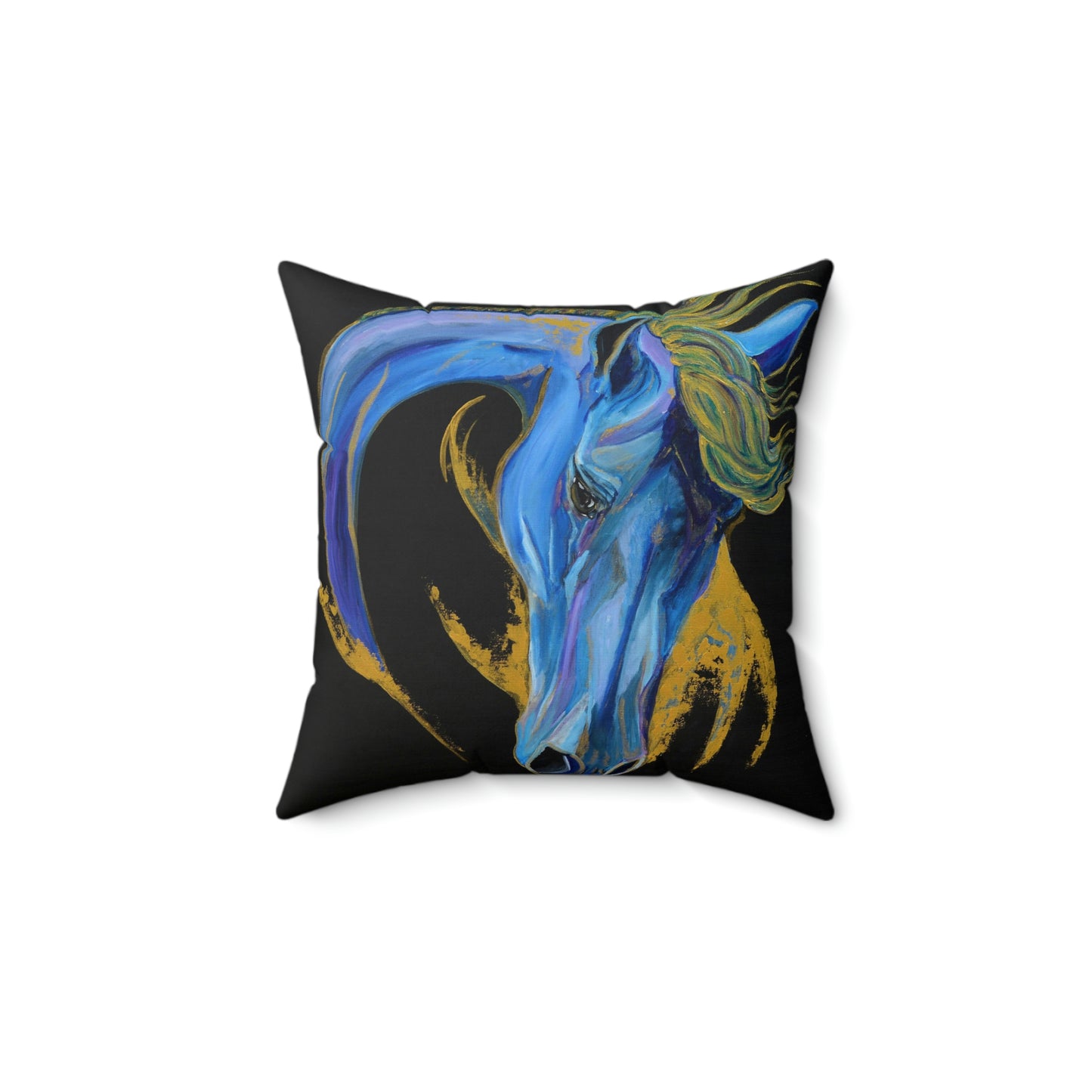 Sea Horse Creast Spun Polyester Square Pillow - SonaEquestrian
