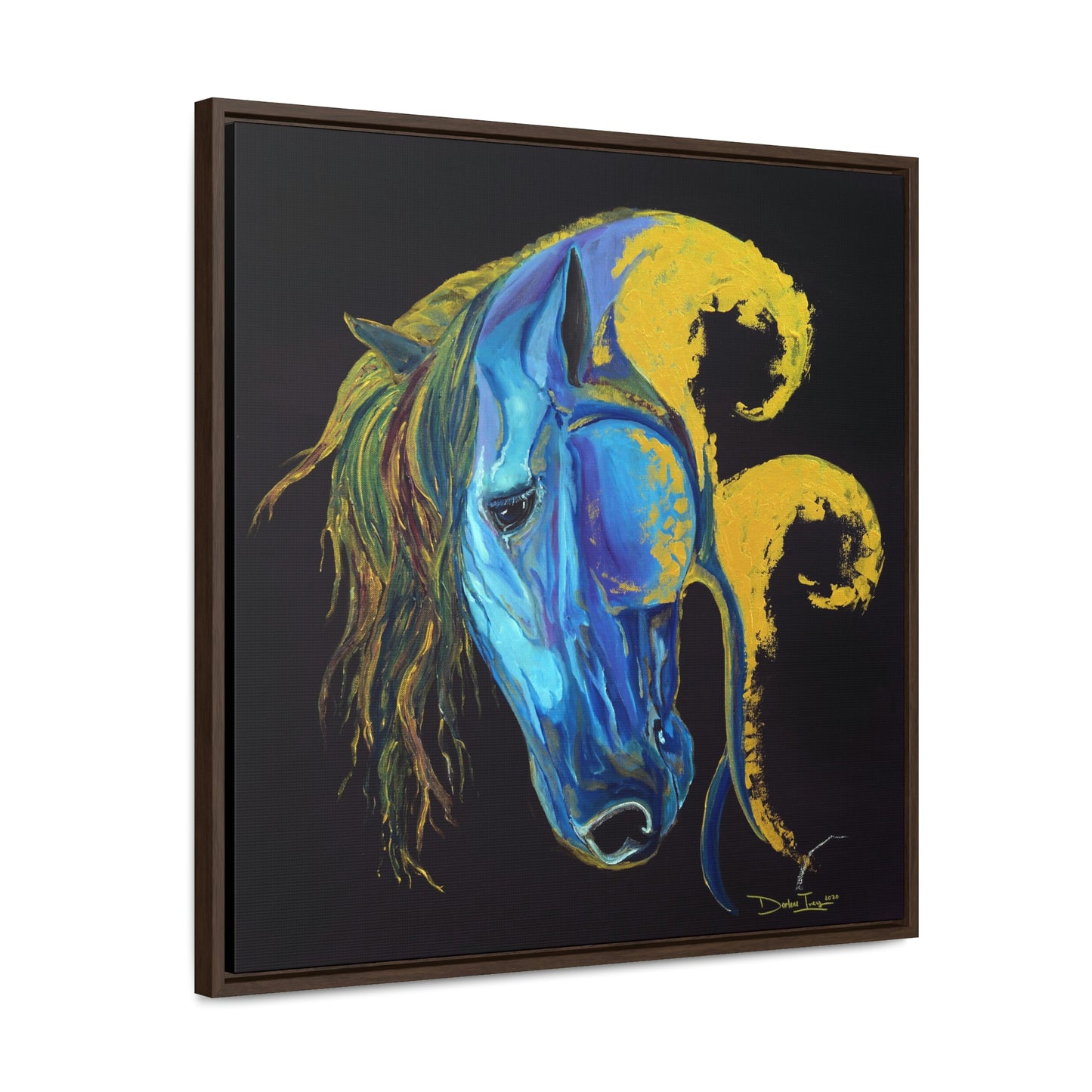 Sea Horse Crest- Original Print -Gallery Canvas Wraps, Square Frame