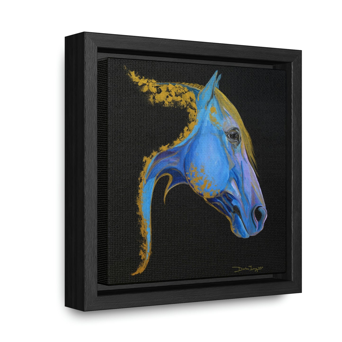 Sea Horse Tide- Original Print Gallery Canvas Wraps, Square Frame - SonaEquestrian
