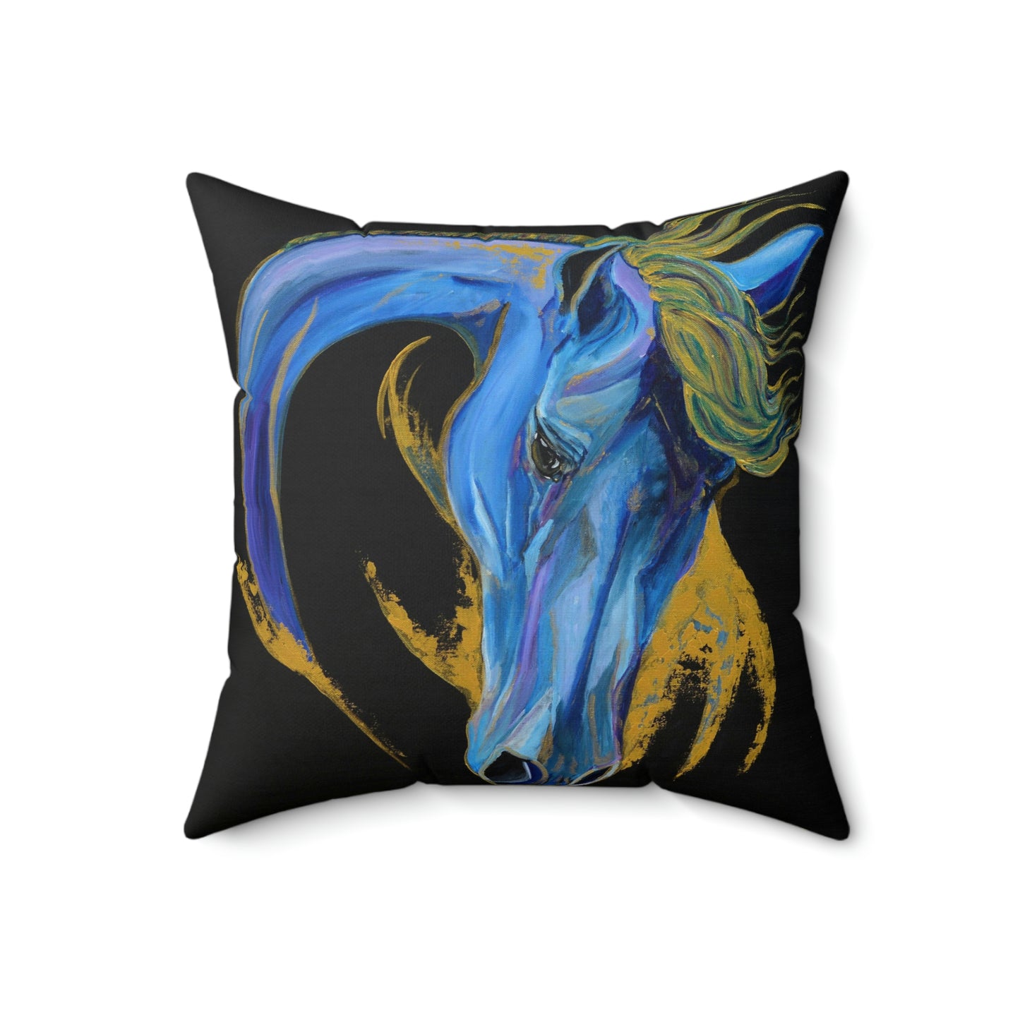 Sea Horse Creast Spun Polyester Square Pillow - SonaEquestrian