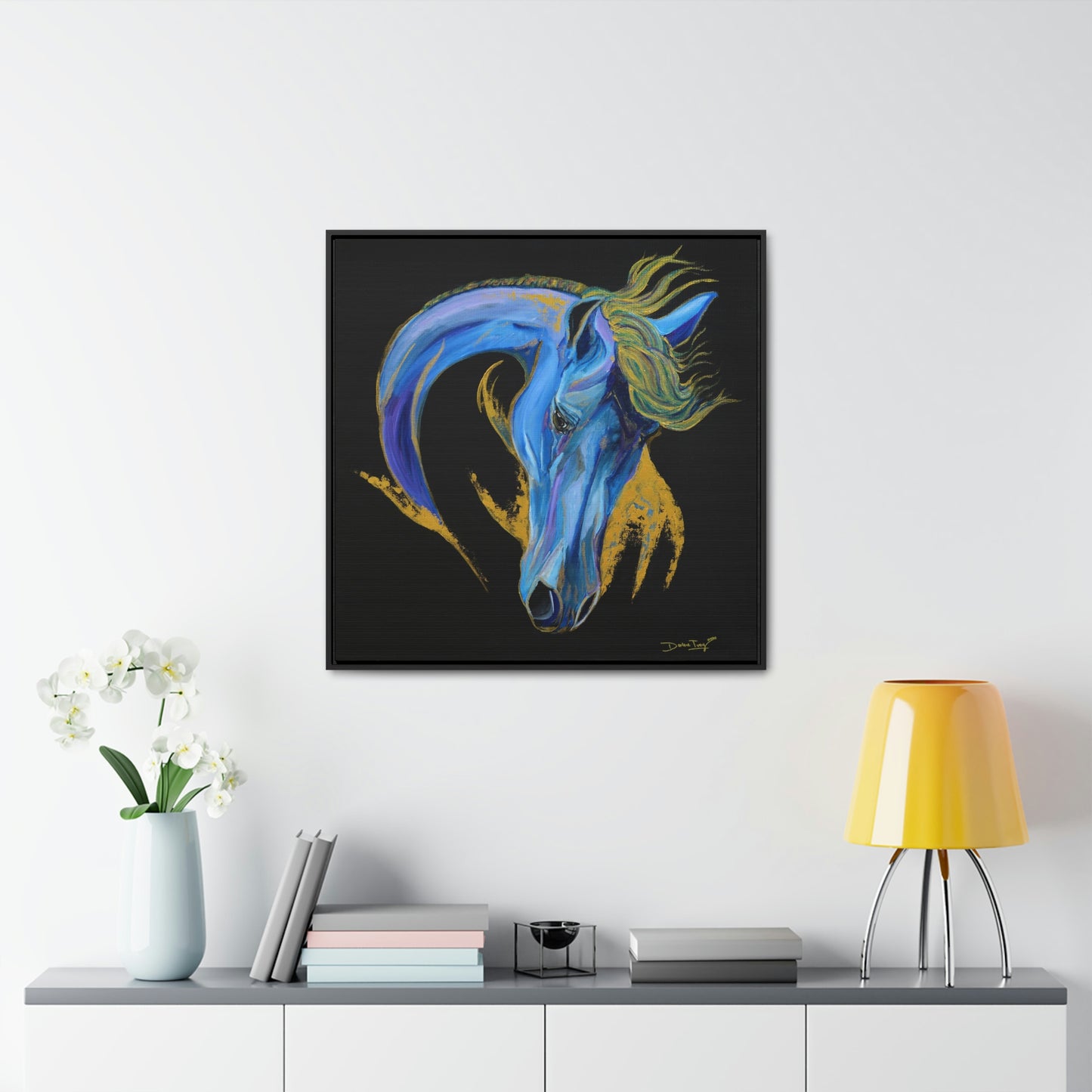 Sea Horse Wave- Original Print Gallery Canvas Wraps, Square Frame