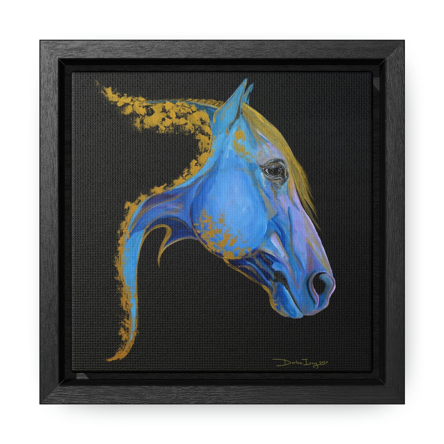 Sea Horse Tide- Original Print Gallery Canvas Wraps, Square Frame - SonaEquestrian