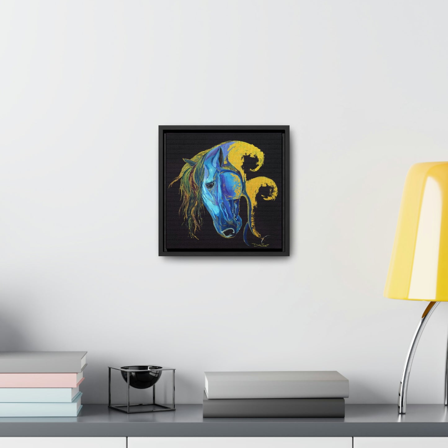 Sea Horse Crest- Original Print -Gallery Canvas Wraps, Square Frame