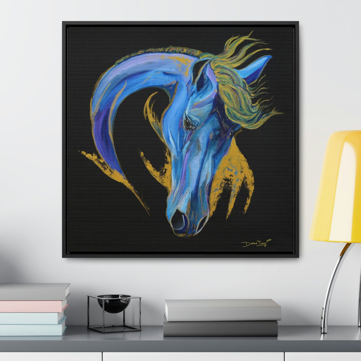 Sea Horse Wave- Original Print Gallery Canvas Wraps, Square Frame