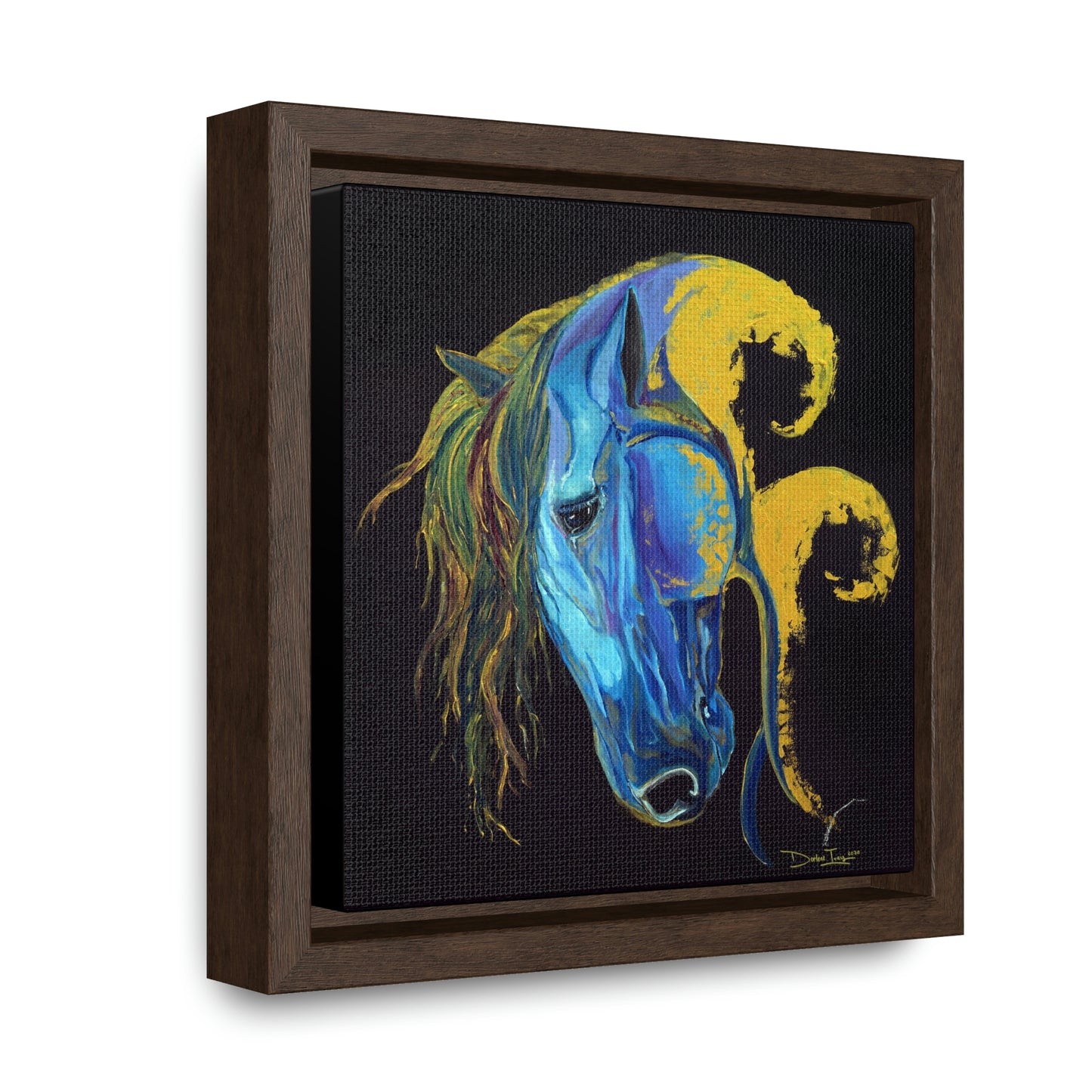 Sea Horse Crest- Original Print -Gallery Canvas Wraps, Square Frame