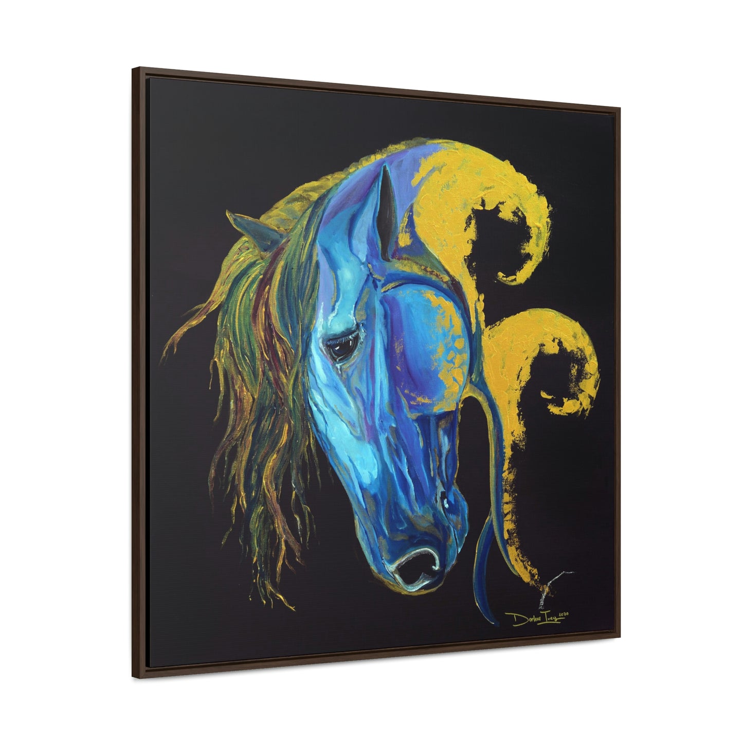 Sea Horse Crest- Original Print -Gallery Canvas Wraps, Square Frame