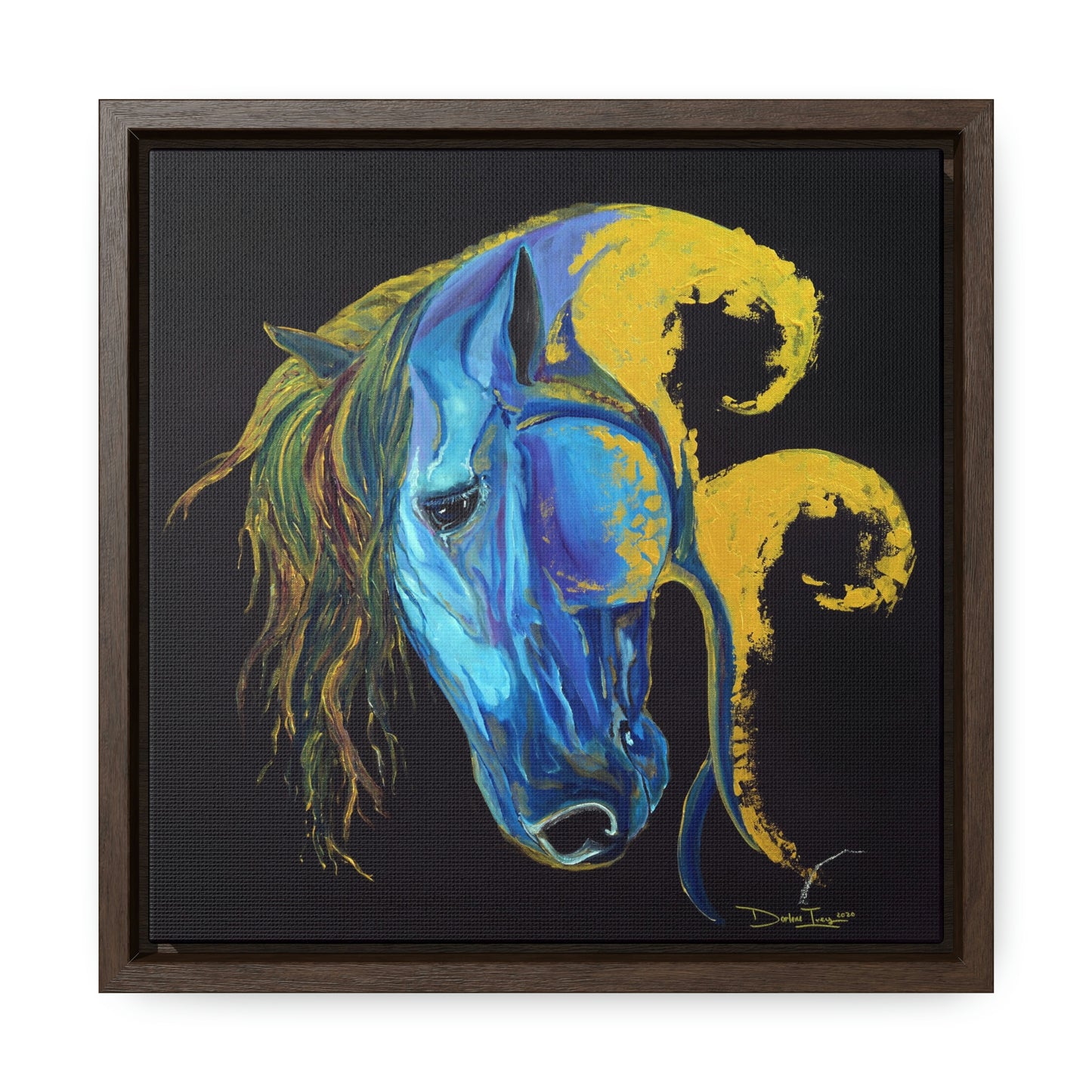 Sea Horse Crest- Original Print -Gallery Canvas Wraps, Square Frame