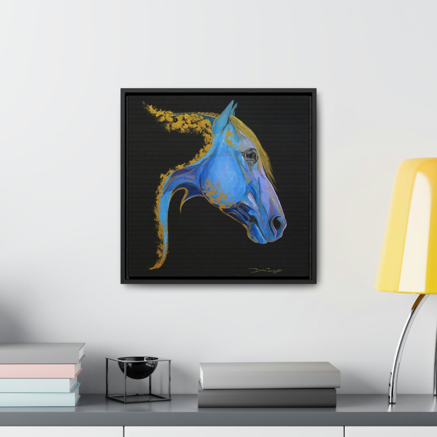Sea Horse Tide- Original Print Gallery Canvas Wraps, Square Frame - SonaEquestrian