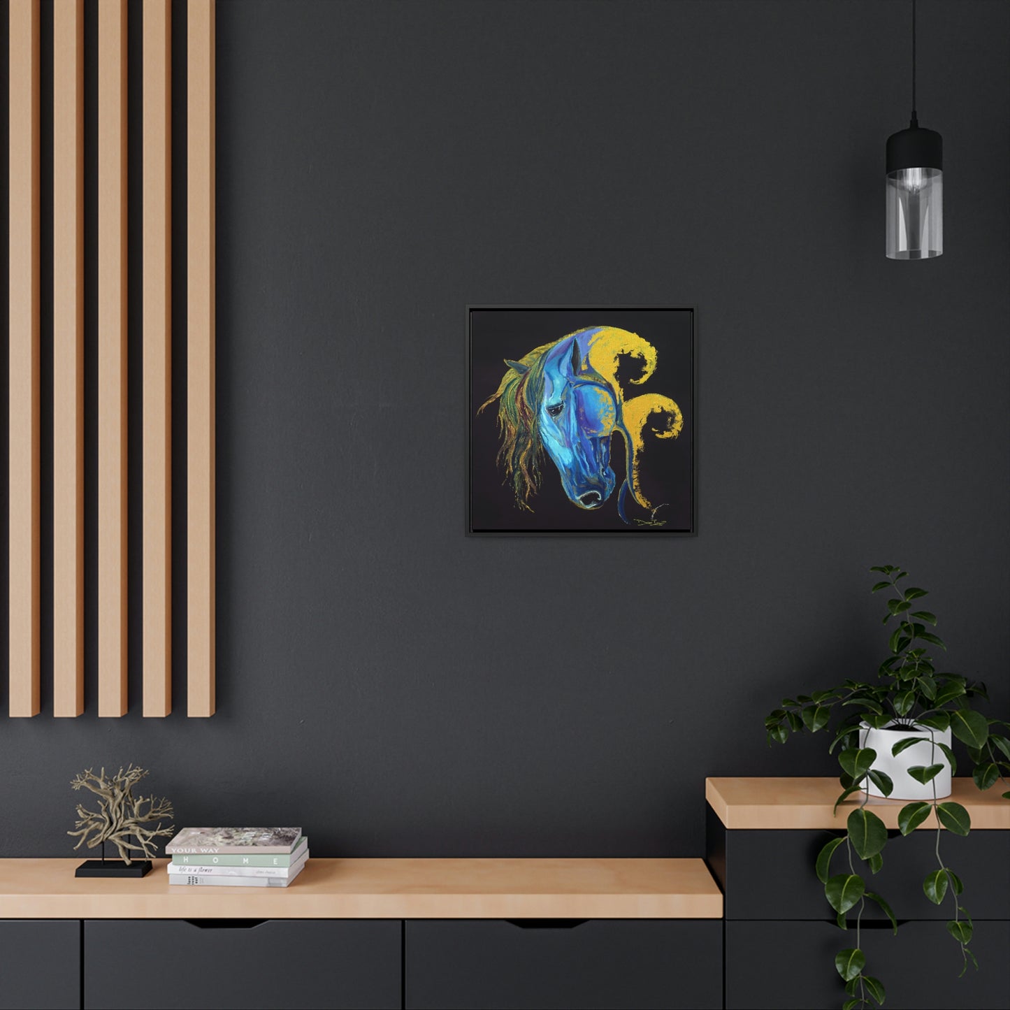 Sea Horse Crest- Original Print -Gallery Canvas Wraps, Square Frame