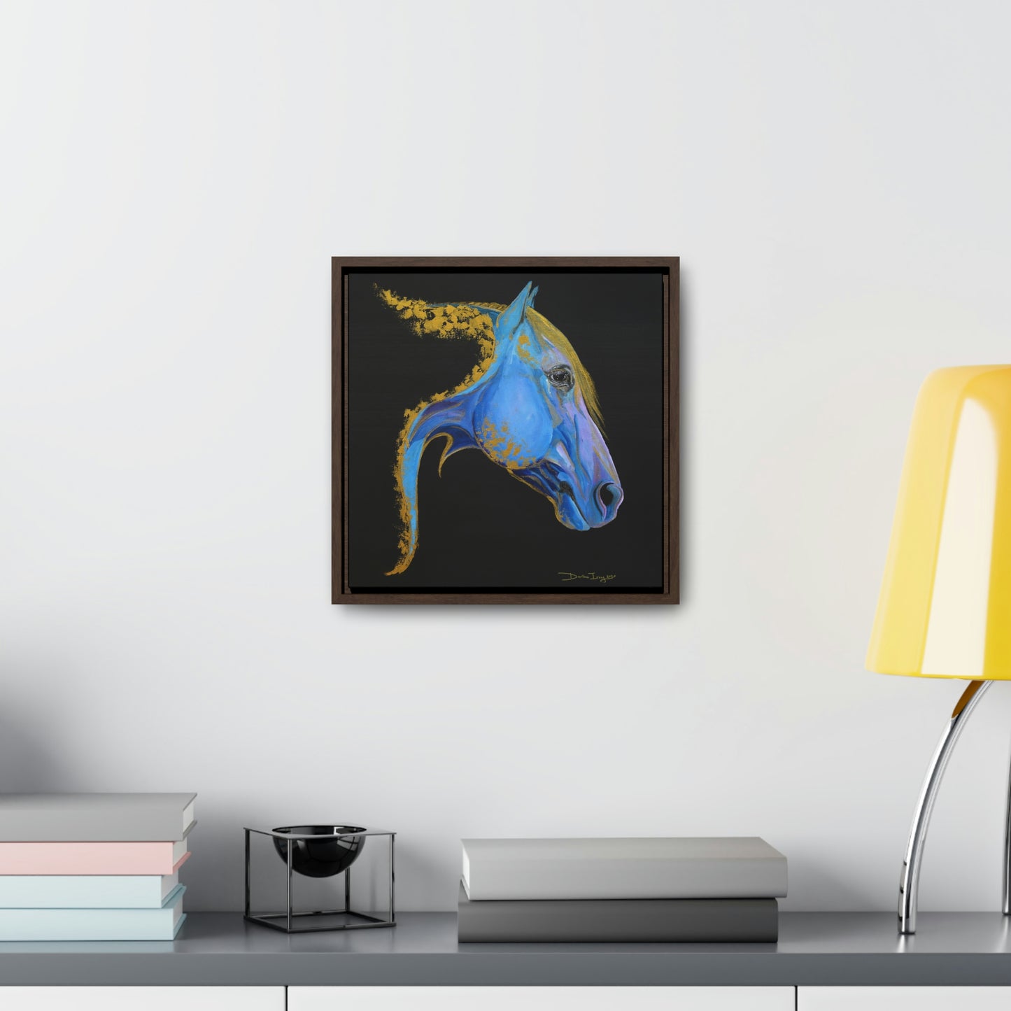Sea Horse Tide- Original Print Gallery Canvas Wraps, Square Frame - SonaEquestrian