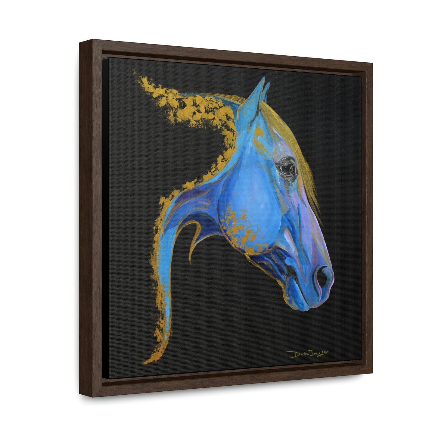Sea Horse Tide- Original Print Gallery Canvas Wraps, Square Frame - SonaEquestrian