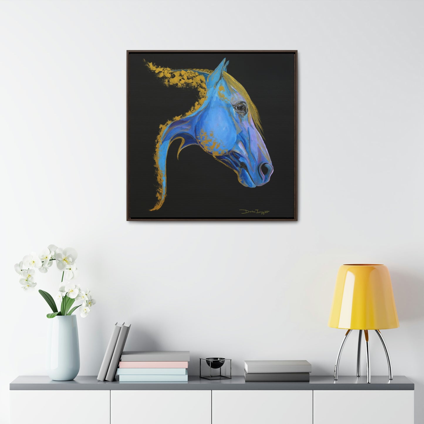 Sea Horse Tide- Original Print Gallery Canvas Wraps, Square Frame - SonaEquestrian