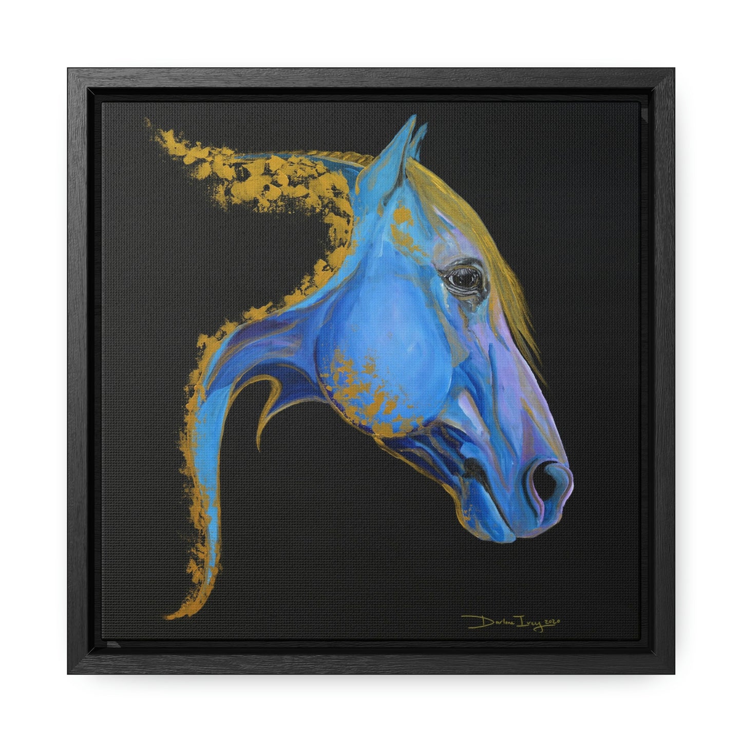 Sea Horse Tide- Original Print Gallery Canvas Wraps, Square Frame - SonaEquestrian