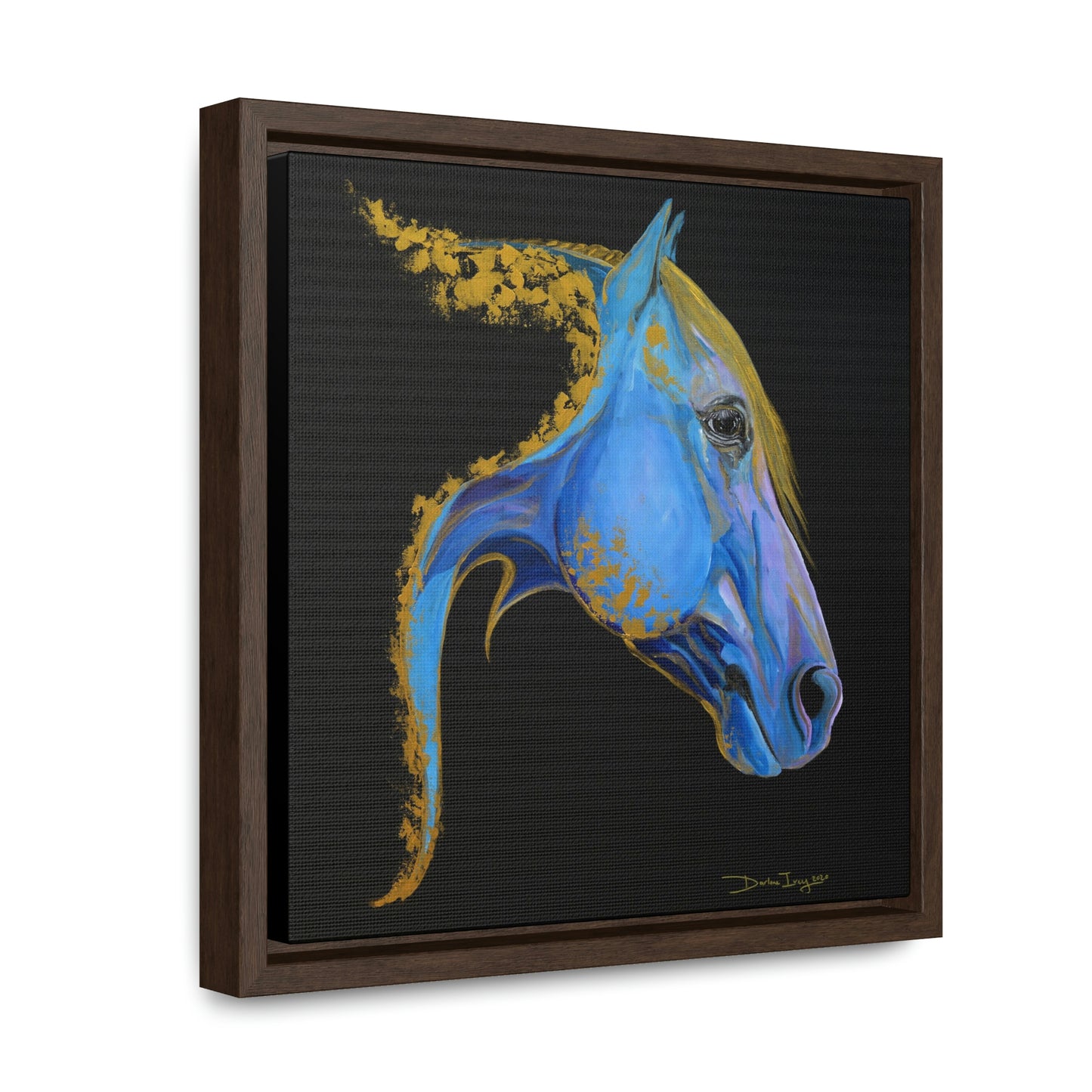 Sea Horse Tide- Original Print Gallery Canvas Wraps, Square Frame - SonaEquestrian
