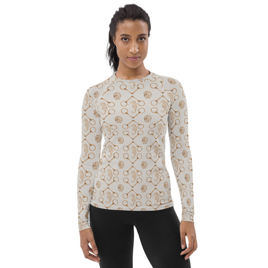Seahorse and Bits - SpiceWomen's Rash Guard - SonaEquestrian