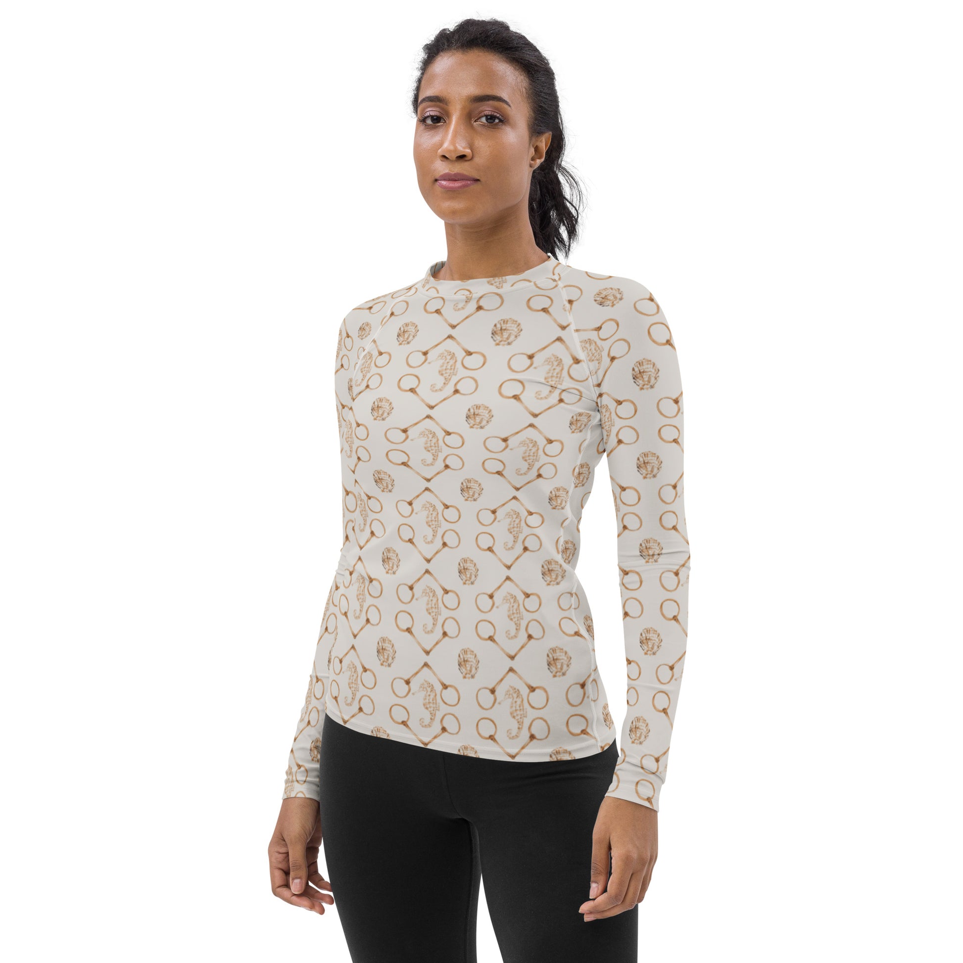 Seahorse and Bits - SpiceWomen's Rash Guard - SonaEquestrian