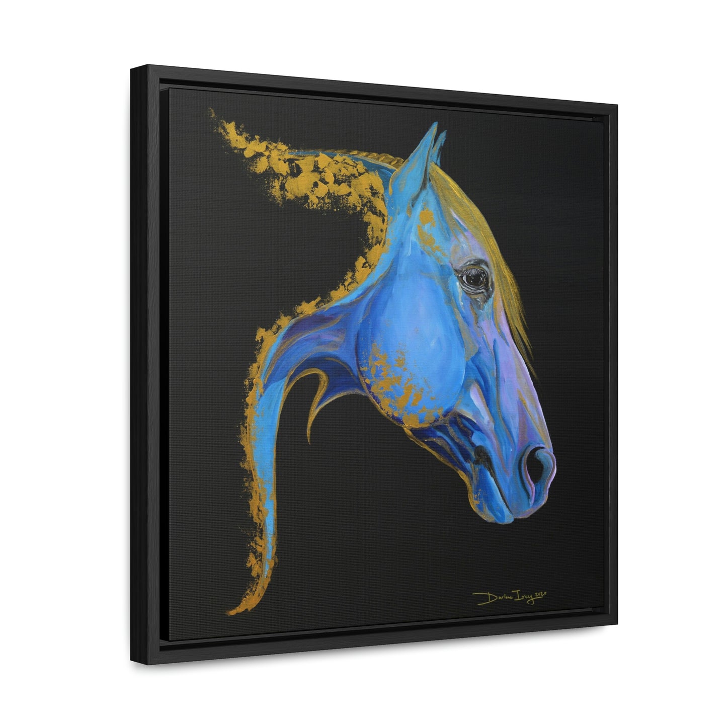 Sea Horse Tide- Original Print Gallery Canvas Wraps, Square Frame - SonaEquestrian